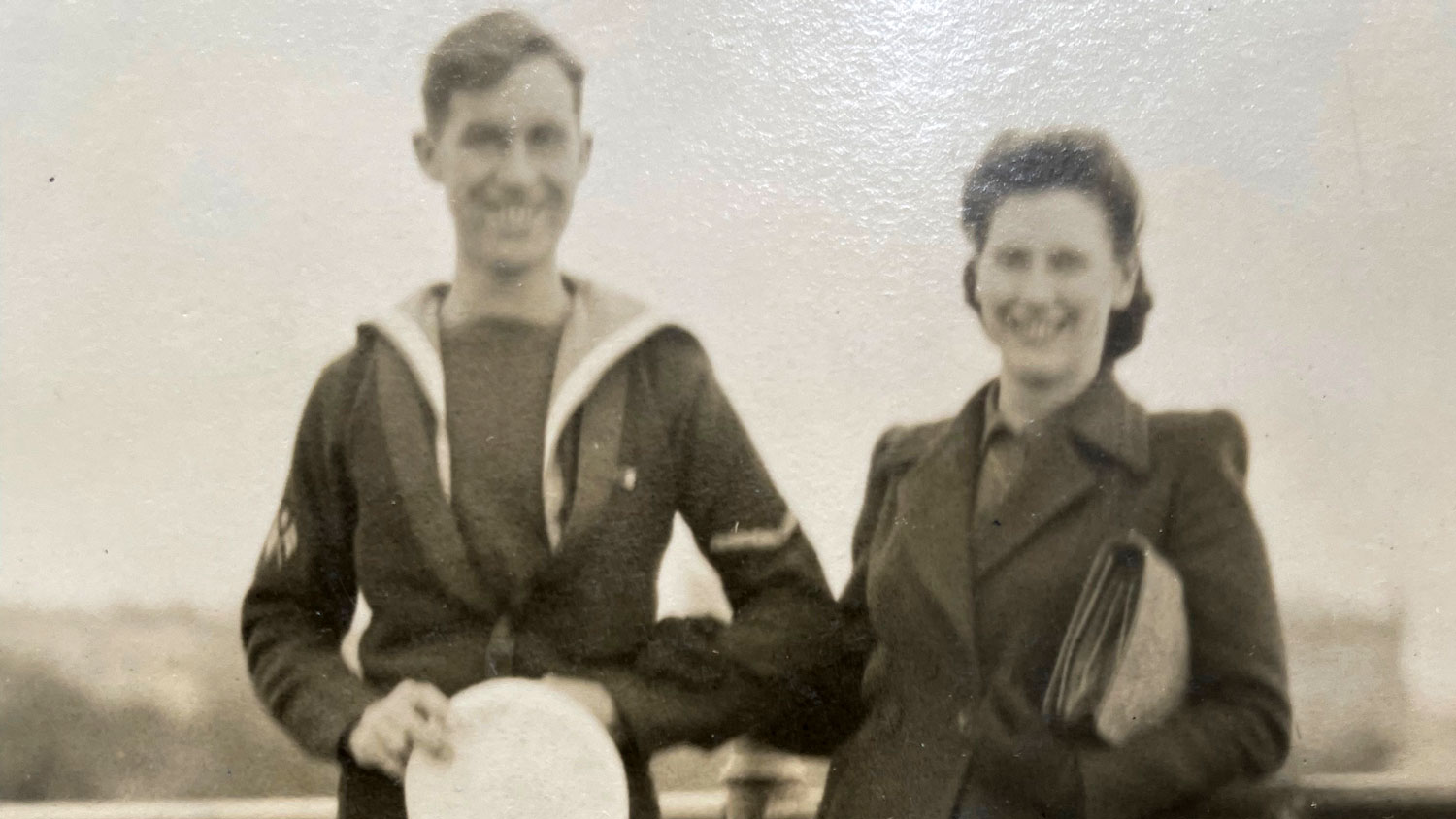 1944 Mary and Roy Holley on their honeymoon in Weston-super-Mare CREDIT Mary Holley