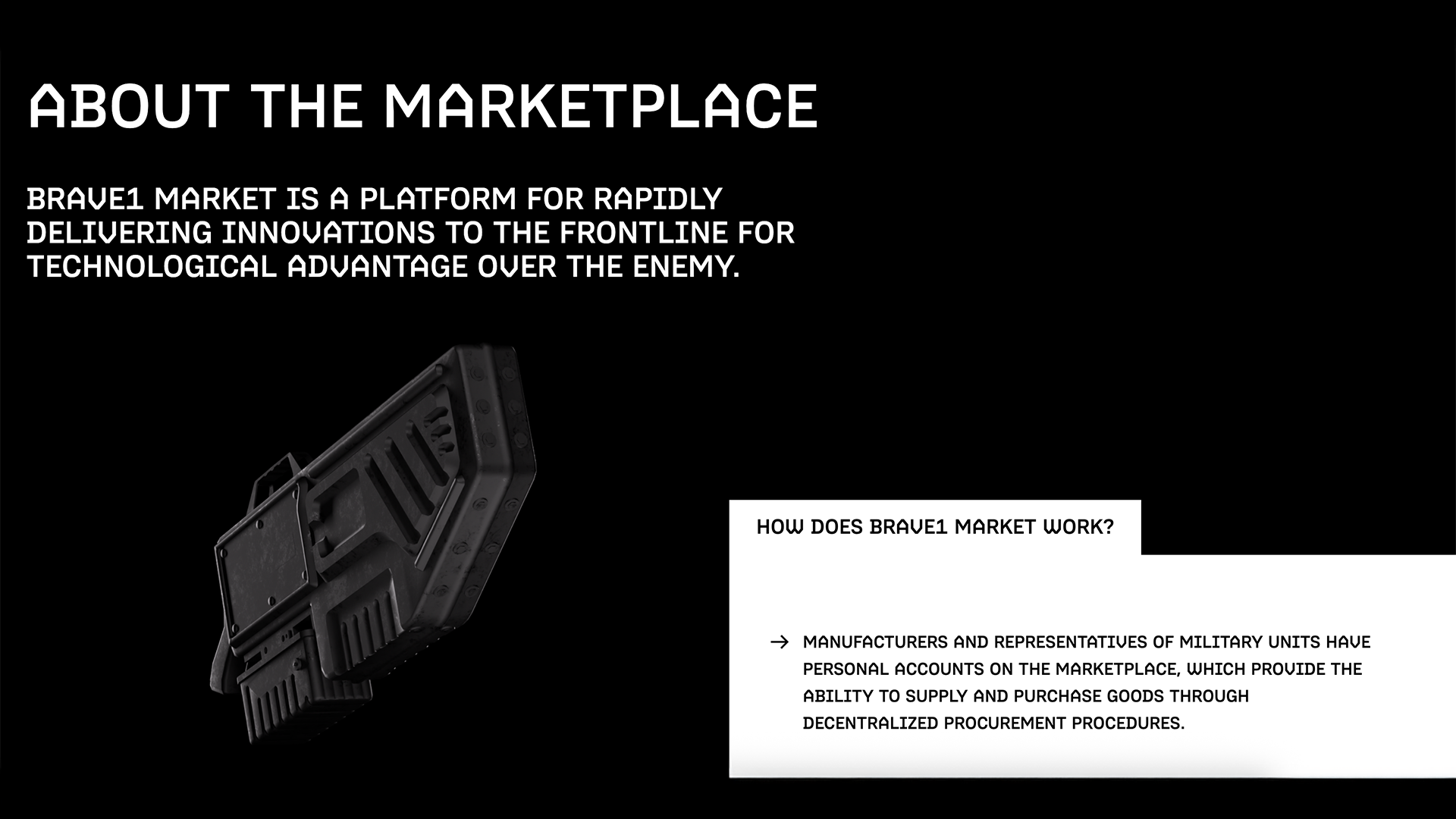 According to its website, Brave1 seeks to facilitate technological advantage over Russia