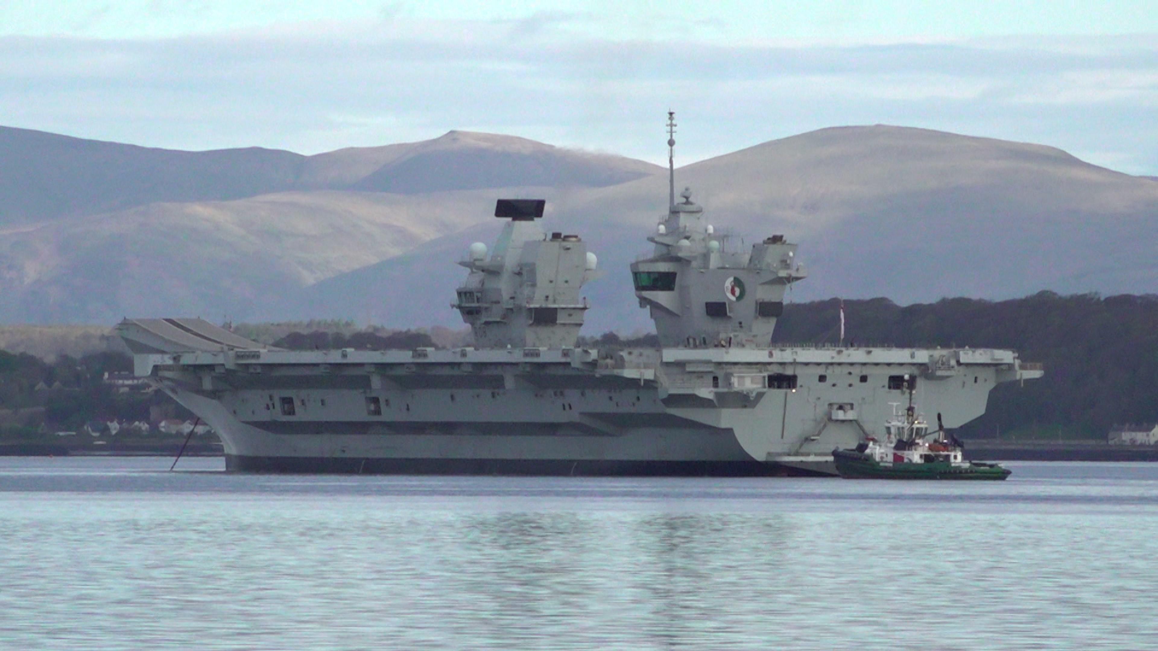 HMS Queen Elizabeth is currently in the Firth of Forth where she is believed to be waiting for the right tide before continuing her journey