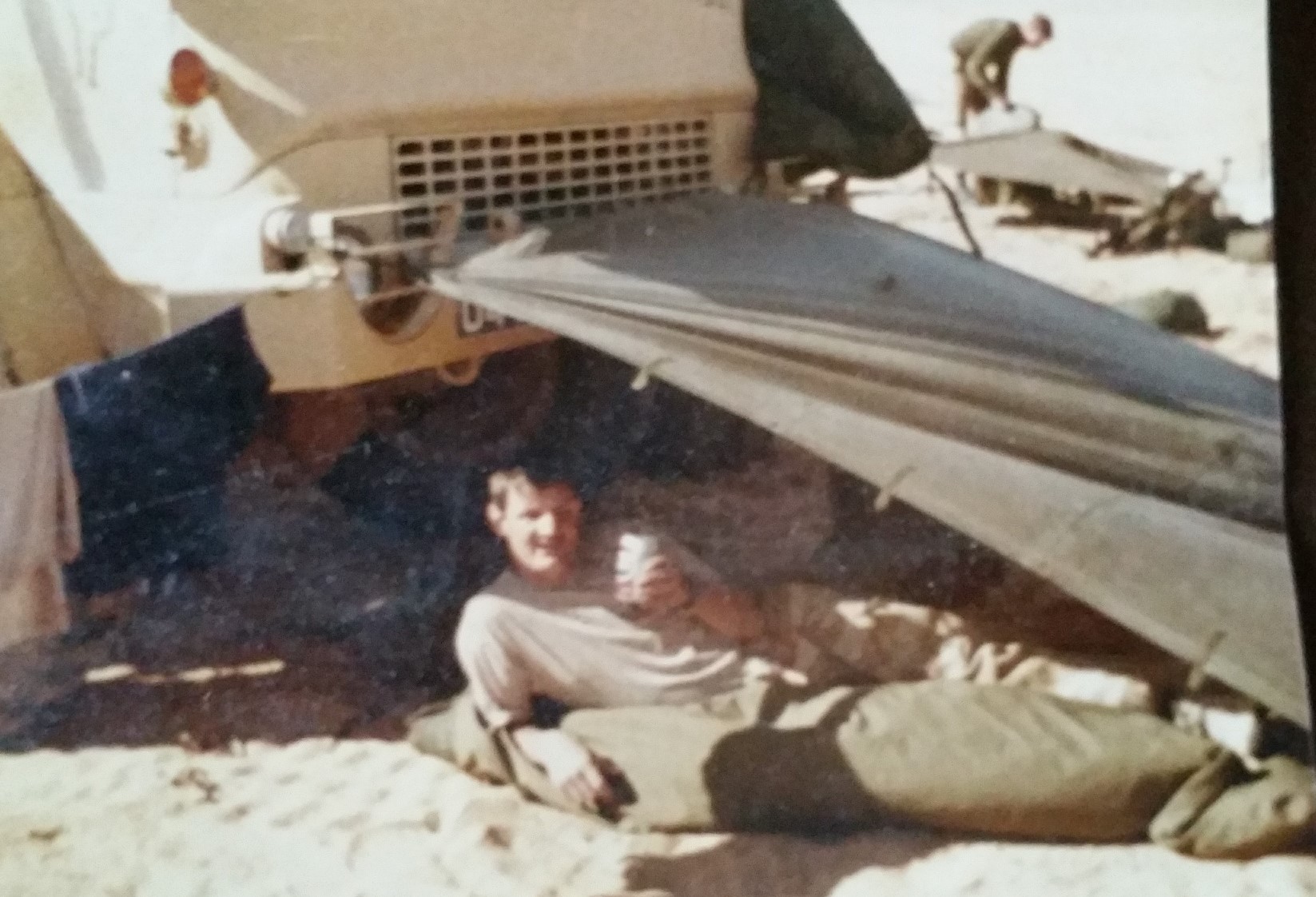 Willie in the desert during the Gulf War. Credit: Willie Reid