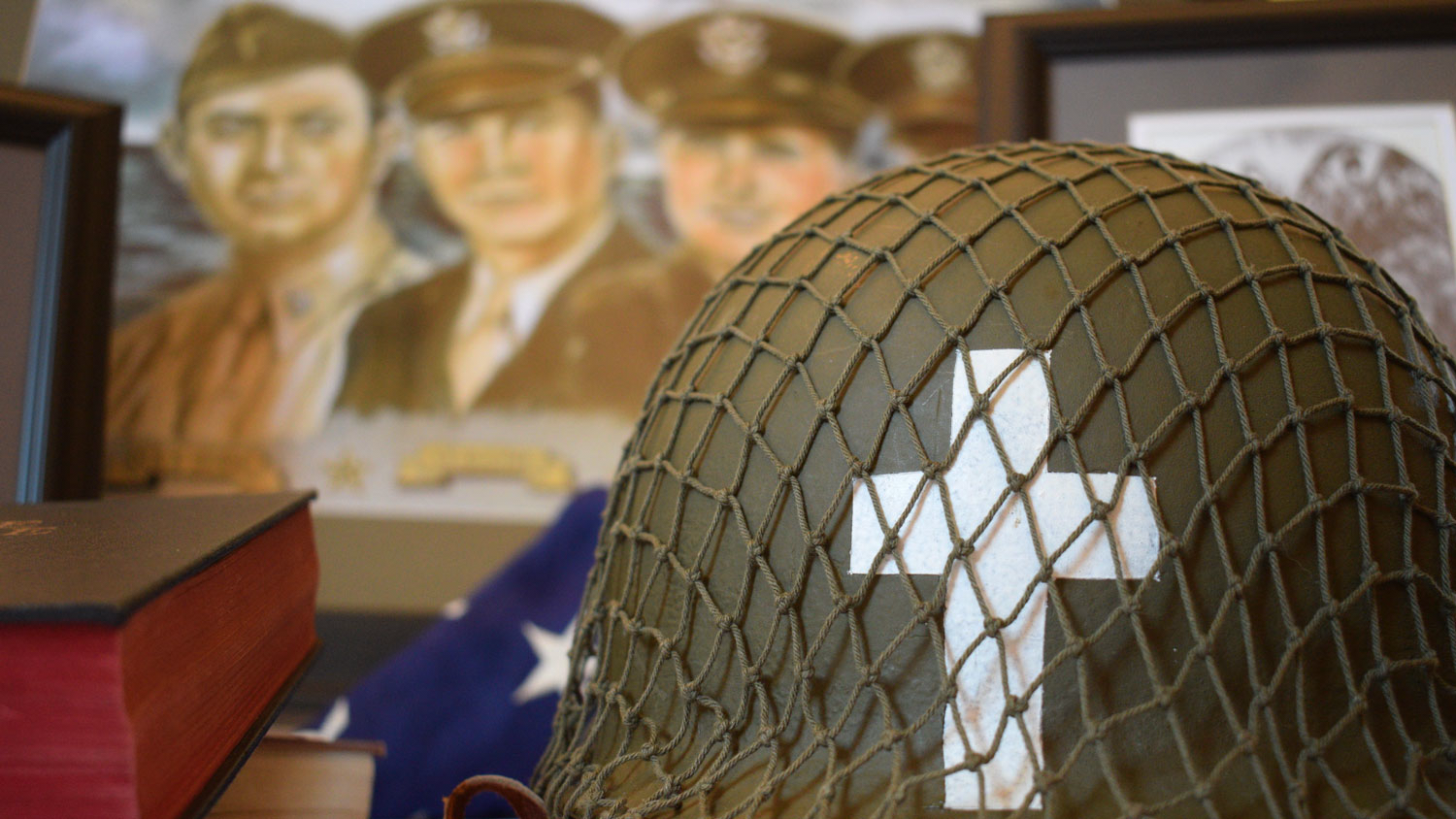 030226 artifacts from the Second World War dedicated to the four chaplains that sacrificed their lives in 1943 for fellow soldiers on the USAT Dorchester CREDIT US Air National Guard