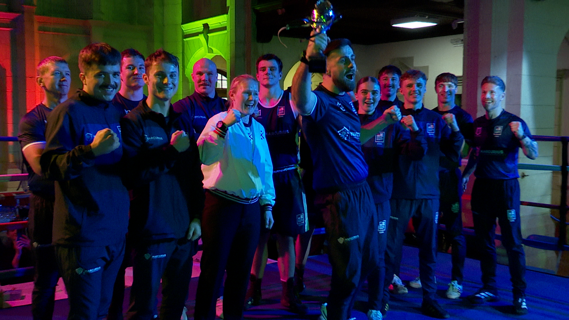 12022026 Navy boxing celebrating after retaining trophy v Western Counties Credit BFBS