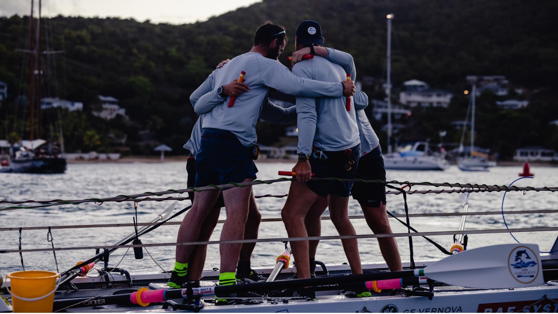 HMS Oardacious finish the World's Toughest Row