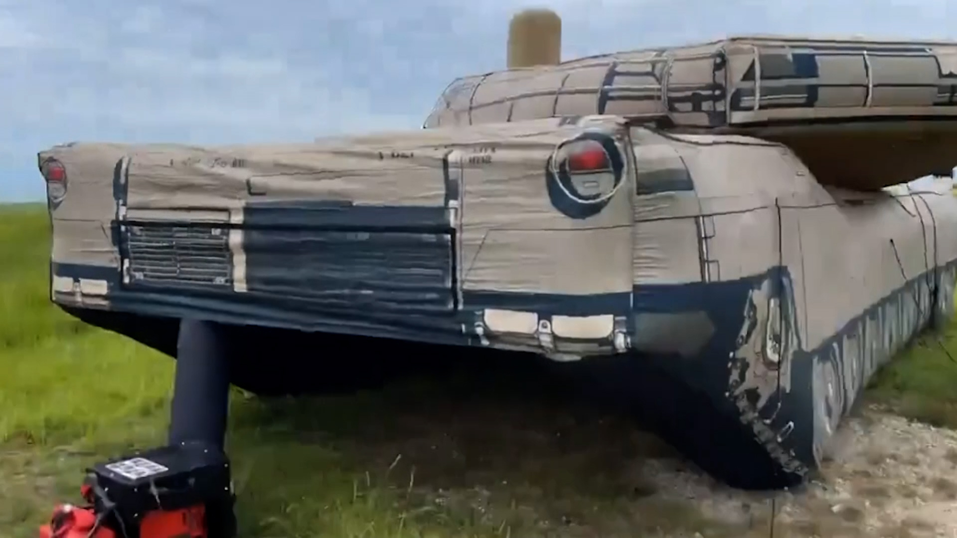 This fake M1A1 Abrams can be quickly inflated to resemble the real thing