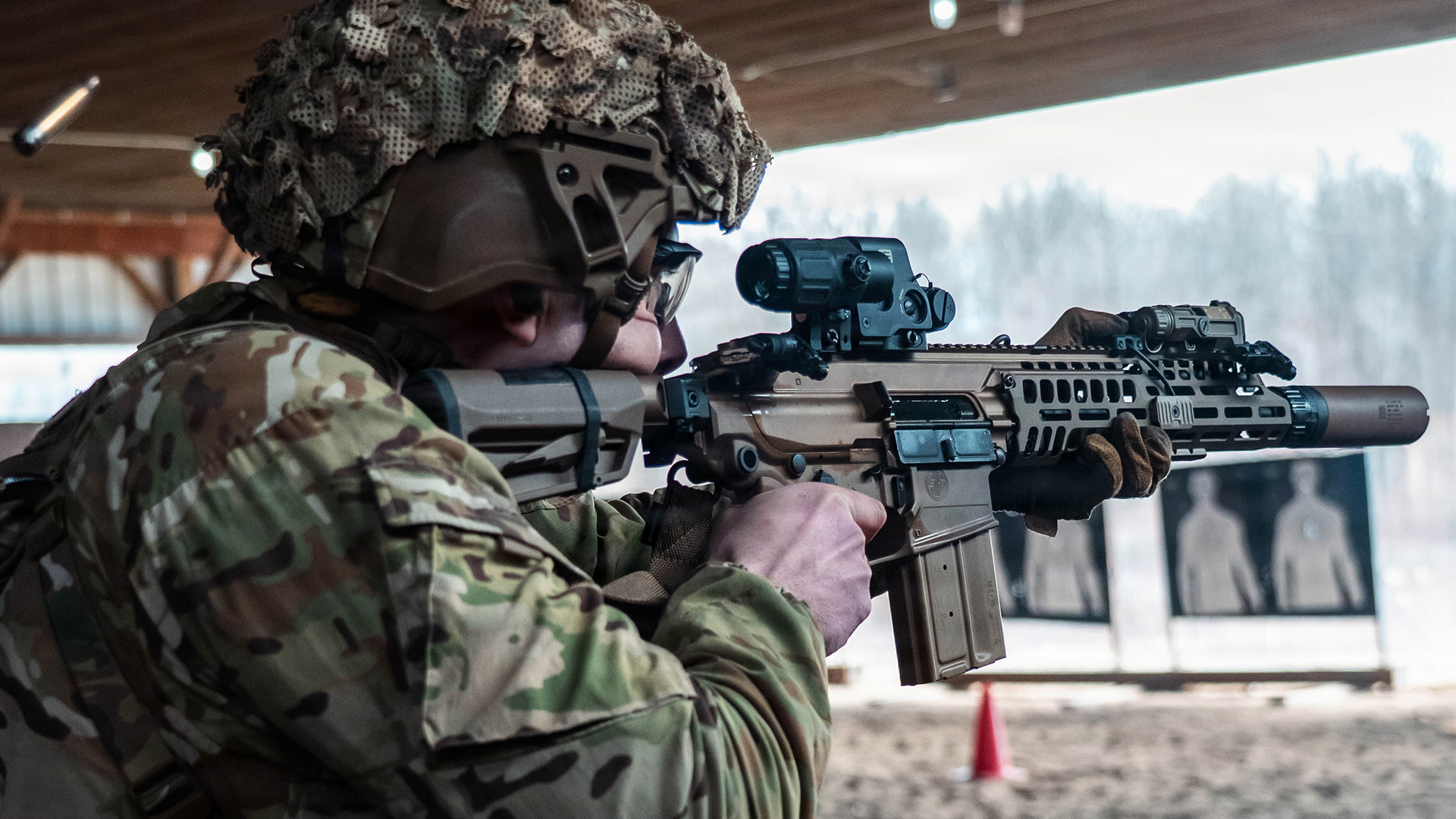 The SIG Sauer M7 is chambered in 6.8x51mm for the US Army, an intermediate calibre offering greater lethality than the 5.56x45mm Nato standard cartridge