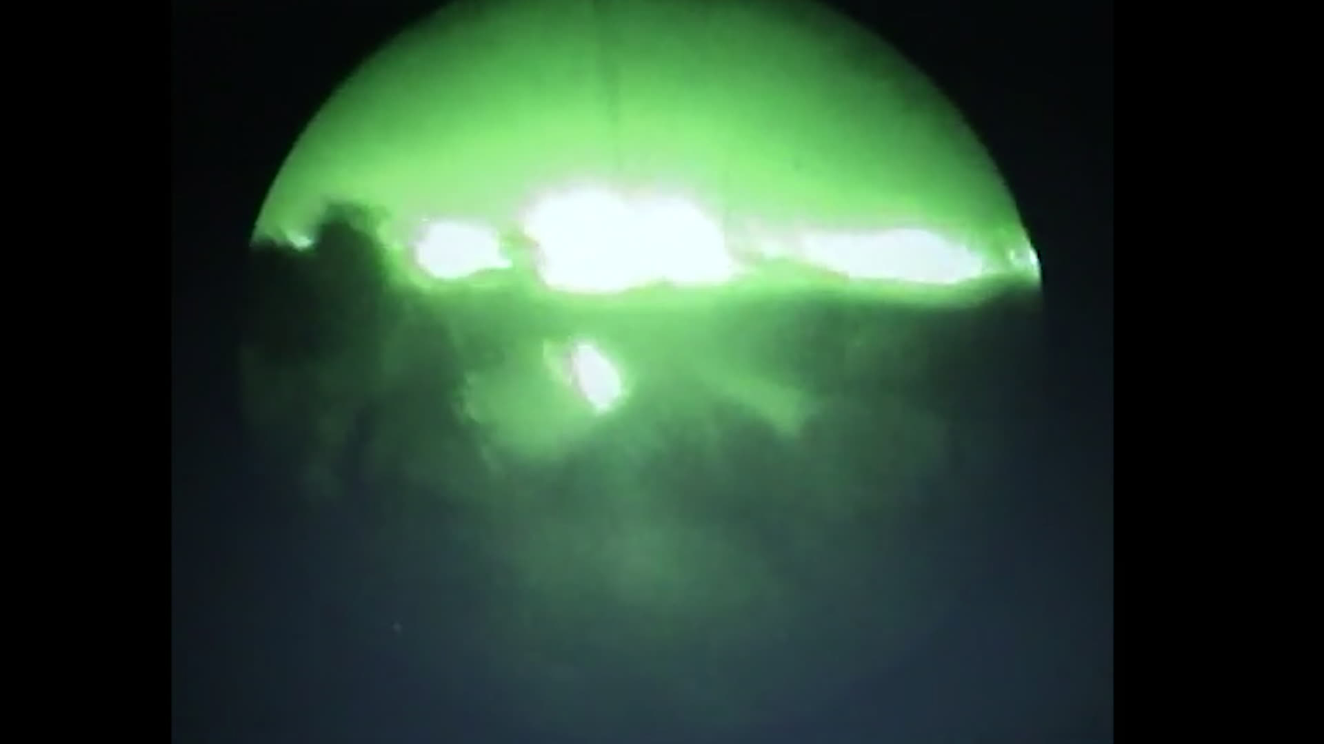 Not only did the battle last three weeks, but there was little respite at night either, as this view through a night vision optic shows (Picture: BFBS)