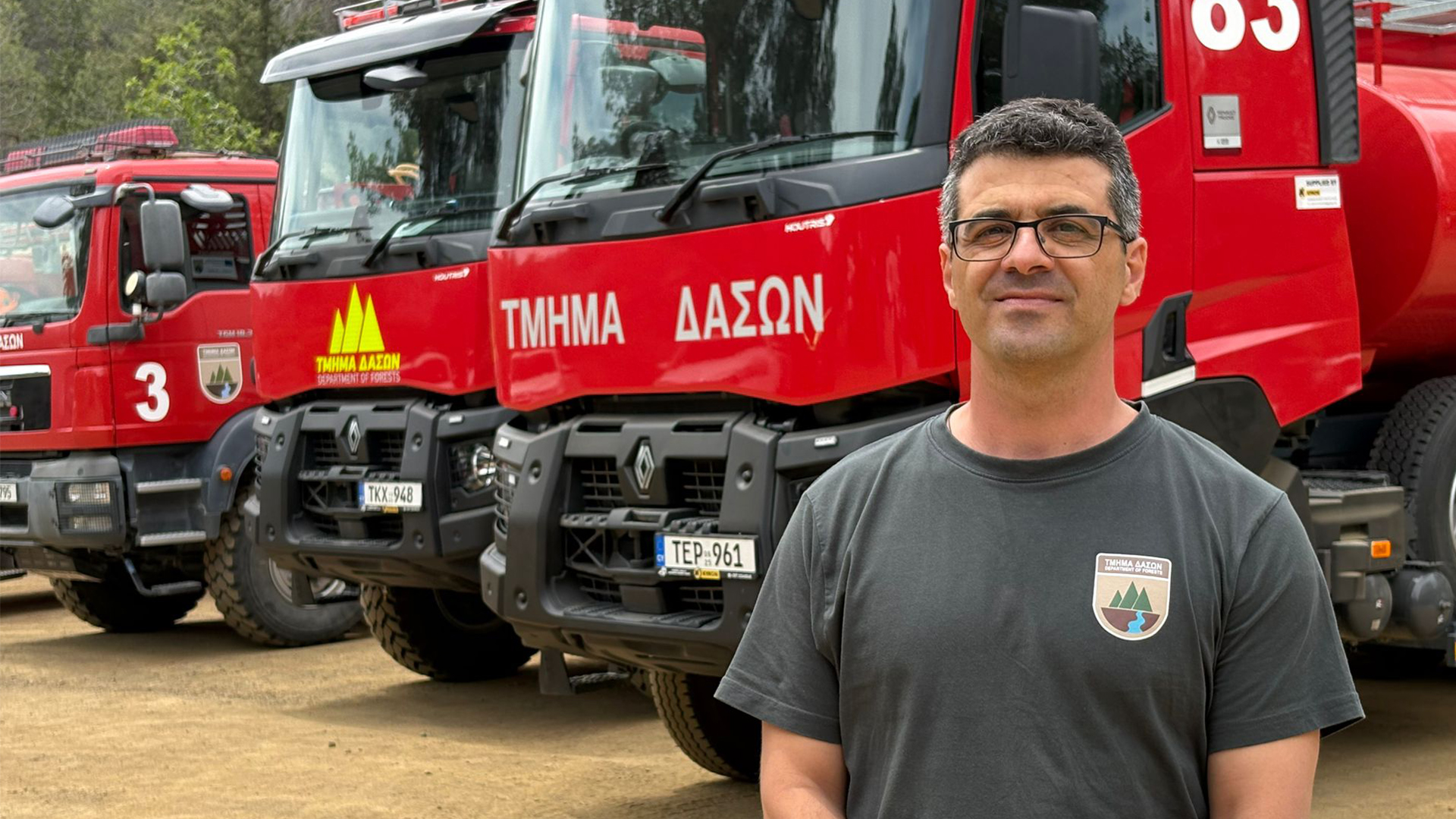 Petros Petrou, from the Department of Forests attended the exercise alongside the local emergency services (Picture: BFBS)
