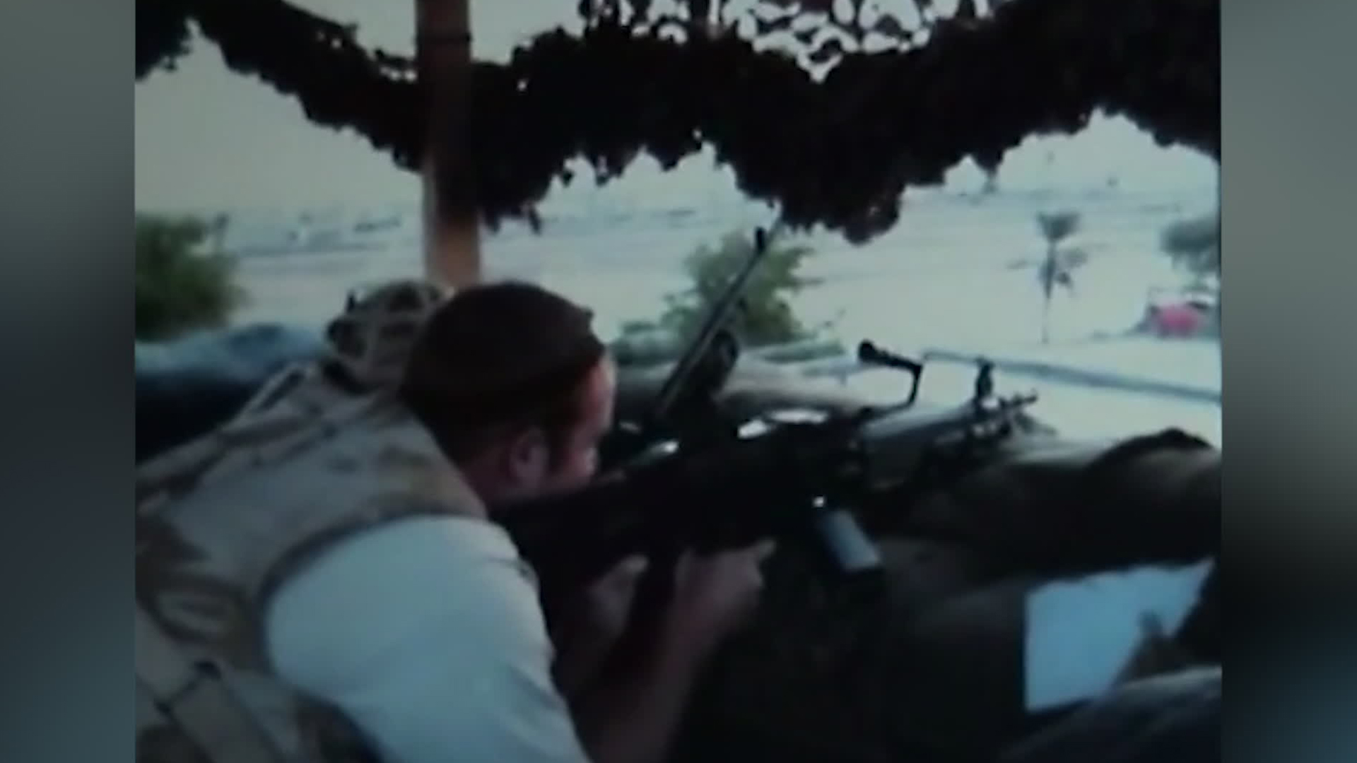 The Tigers had a number of weapons in action at CIMIC House including the standard SA80 L85s, mortars, GPMGs and the 5.56x45mm Minimi - as seen here (Picture: BFBS)