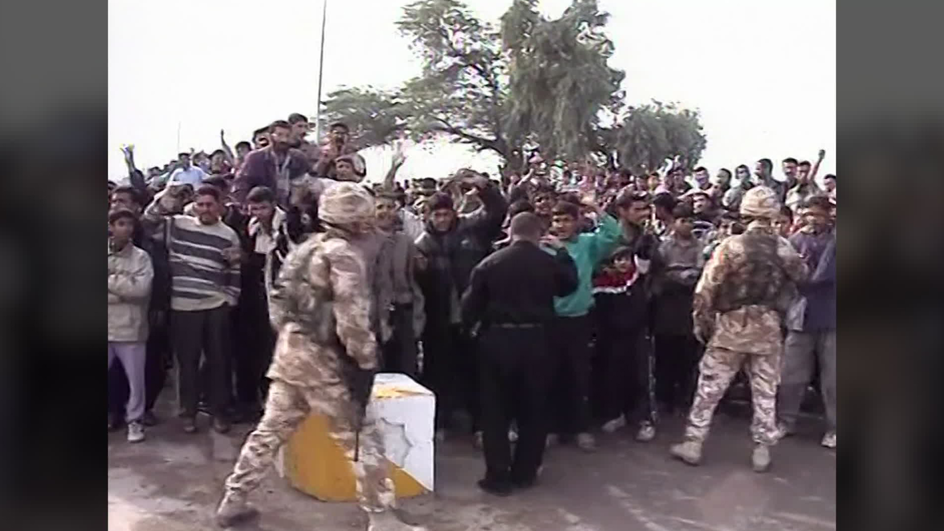The initial reaction to the toppling of Saddam Hussein had been joyous, but local sentiment soon turned to anger when the population realised the coalition had no real post-war plan (Picture: BFBS)