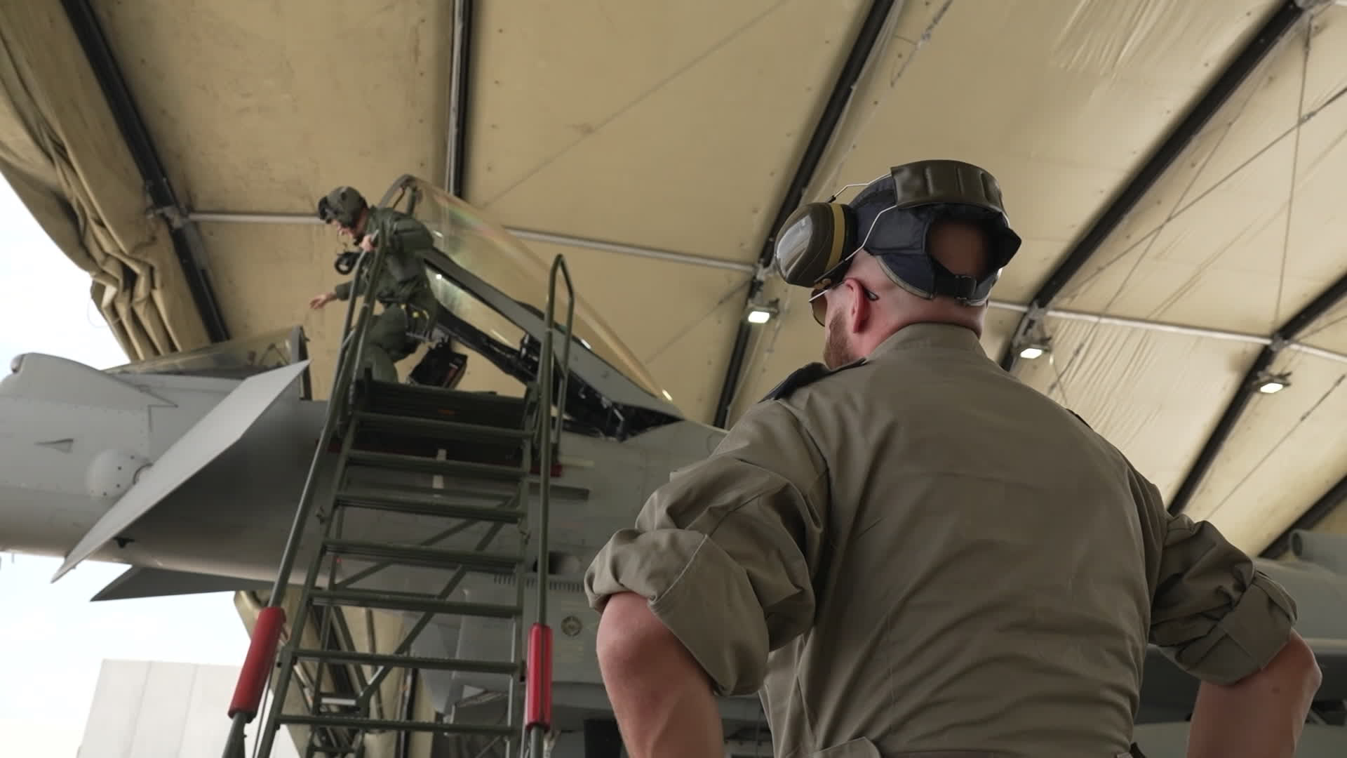 While the pilot is the one who'll carry out the interception, it's thanks to the efforts of the ground crew that the jet can get airborne so quickly in the first place (Picture: BFBS)