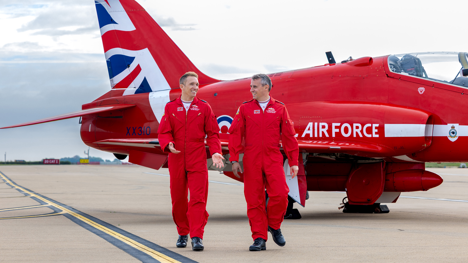 Just like former Red 1 Jon Bond (left), the new team leader flew frontline missions on the Typhoon (Picture: MOD)