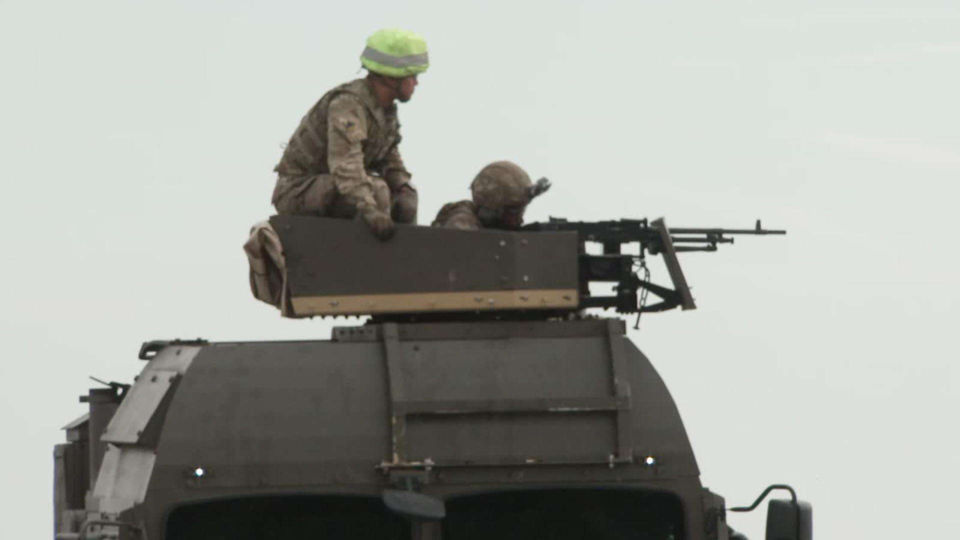 This MAN logistic support vehicle has been turned into a gun truck so the soldiers can learn how to accurately fire weapons like the GPMG while carrying out a resupply mission on the move (Picture: BFBS)