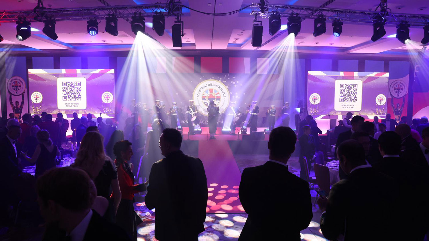 The Sea Cadet Band welcomes everyone into the ballroom for the 2025 Soldiering On Award (Picture: The Armed Forces Community Awards)