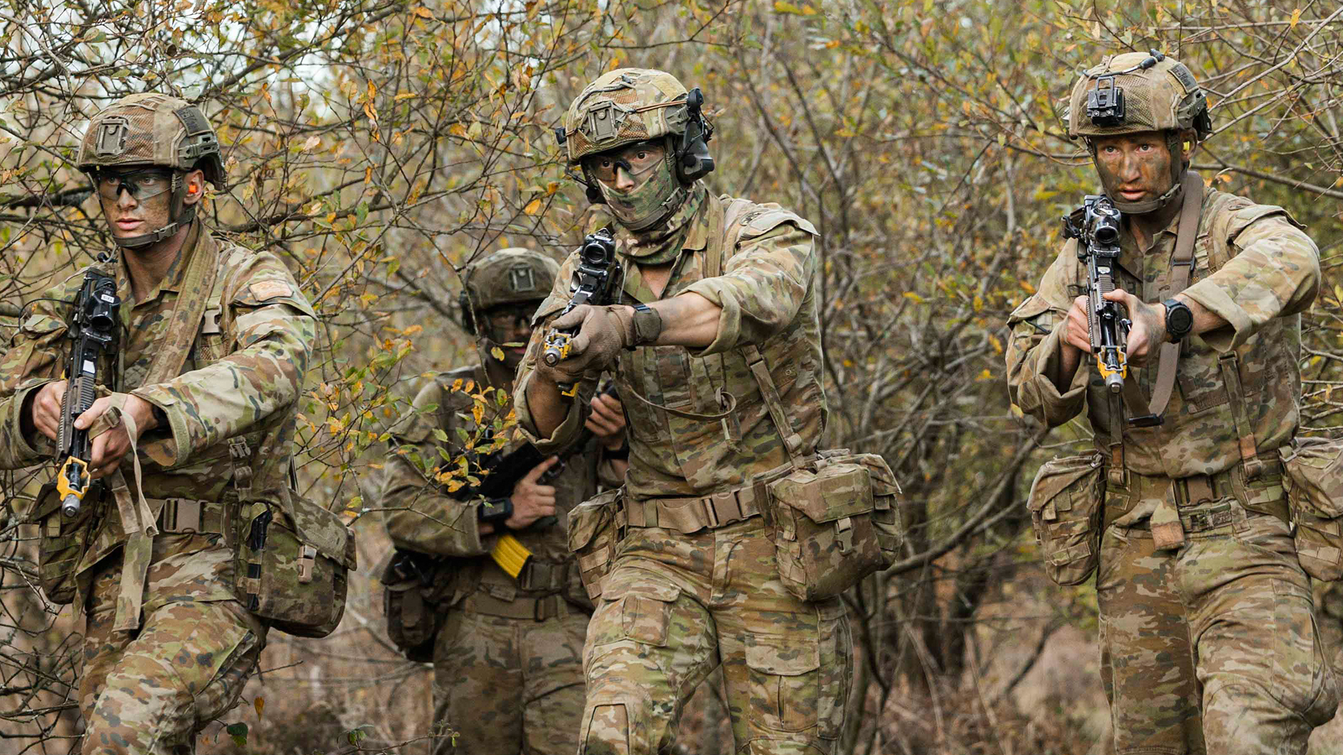 Royal Australian Regiment soldiers take part in the quick attack phase of the exercise