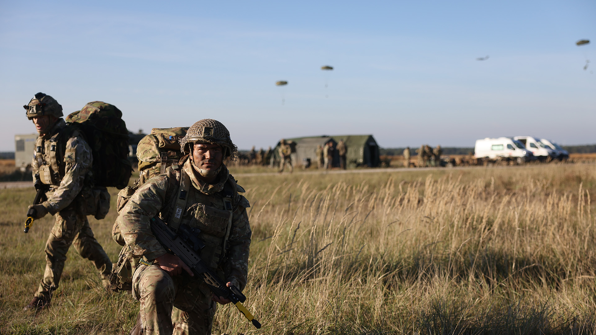 Brig Cartwright outlined how the jump and this exercise fitted into the context of UK defence and the war in Ukraine (Picture: BFBS)