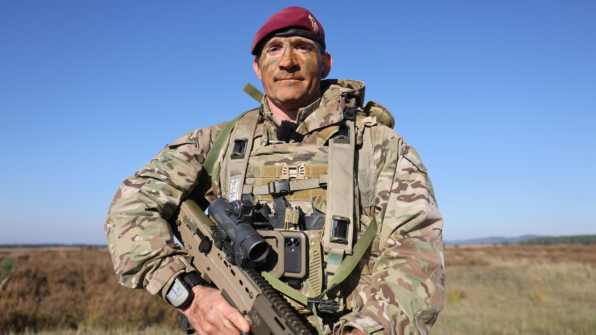Brigadier Ed Cartwright says he and his soldiers have a responsibility to be ready to fight if called upon to do so (Picture: BFBS)
