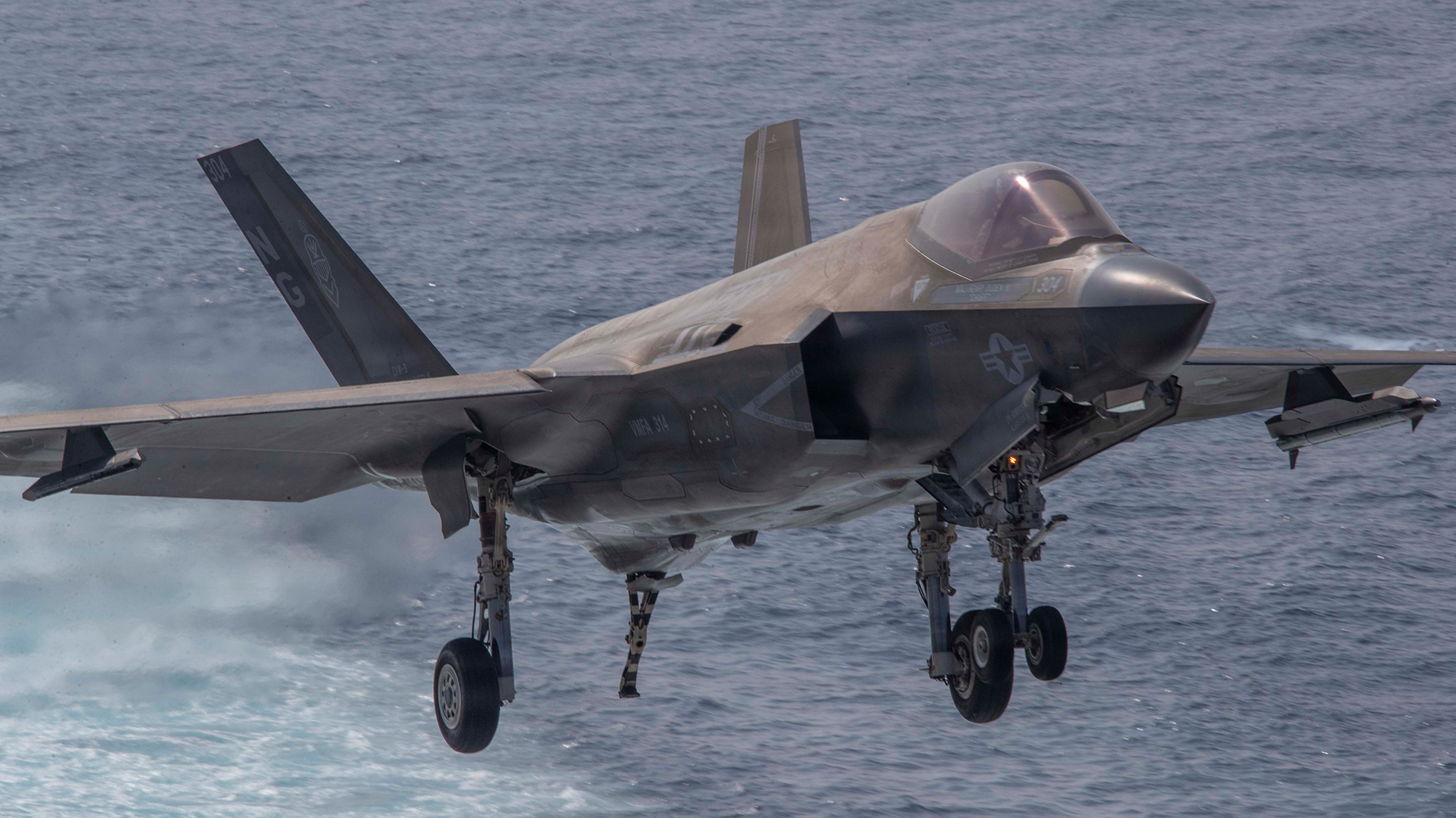 In addition to countering aerial threats, USS Abraham Lincoln also carries US Marine Corps F-35Bs should a ground attack capability be required