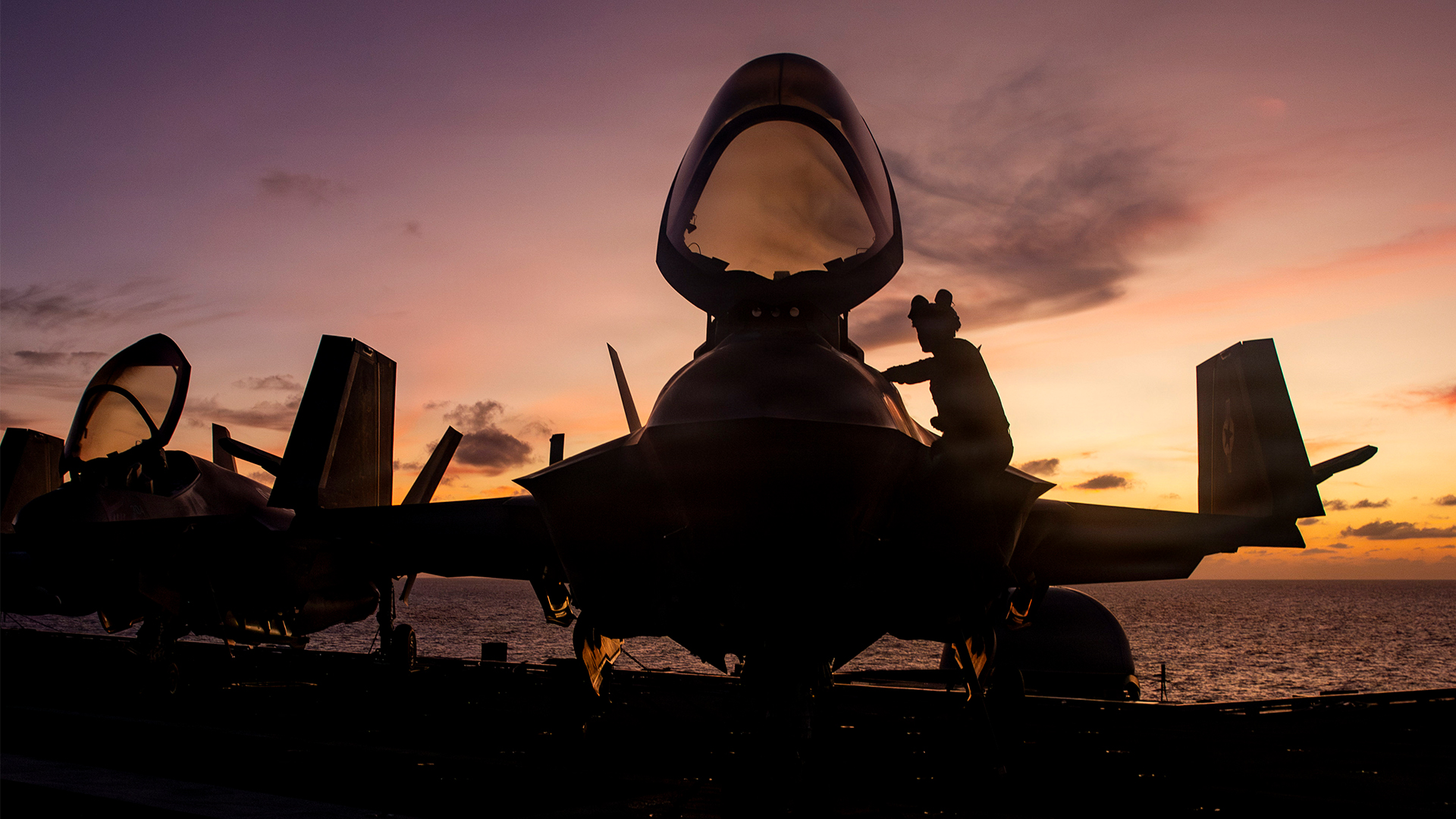 One of the US Navy F-35C Lightning IIs on board USS Abraham Lincoln took out the drone over the Arabian Sea