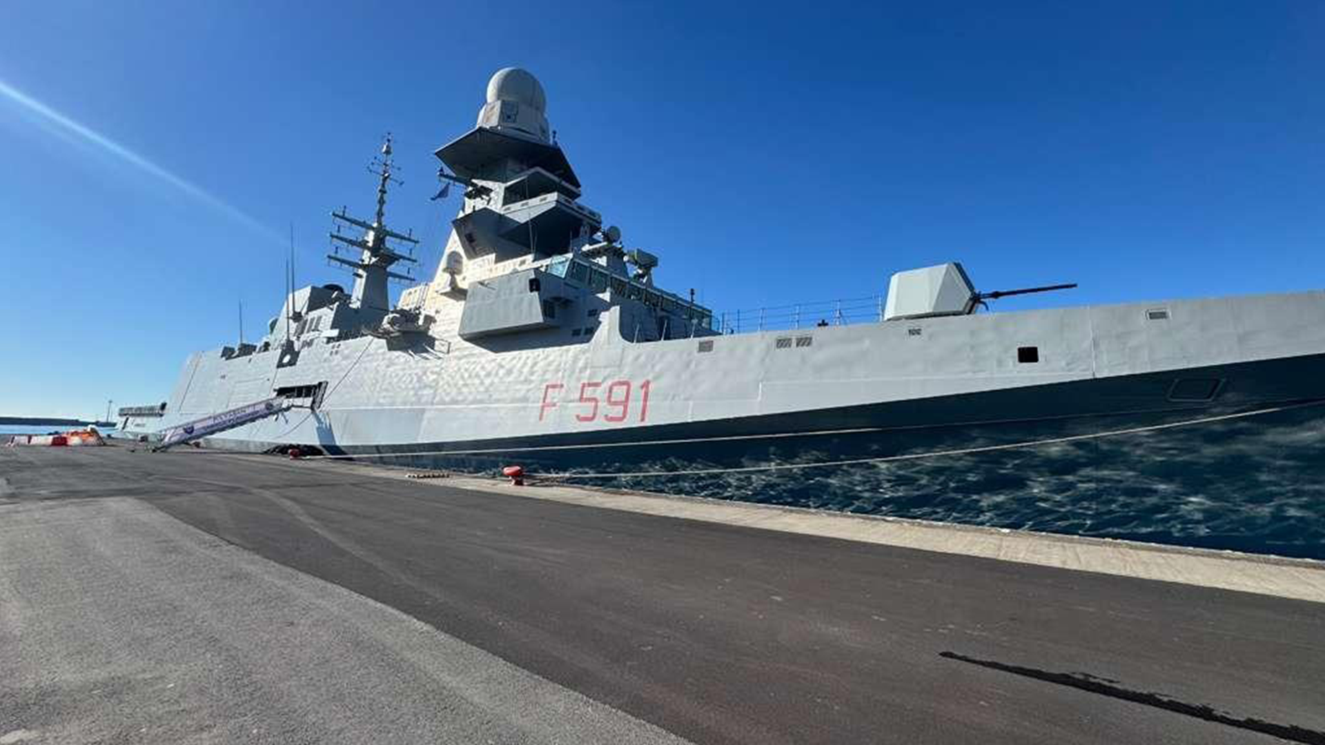 The Italian navy guided missile frigate Virginio Fasan is one of the vessels taking part, showcasing the multinational nature of the exercise