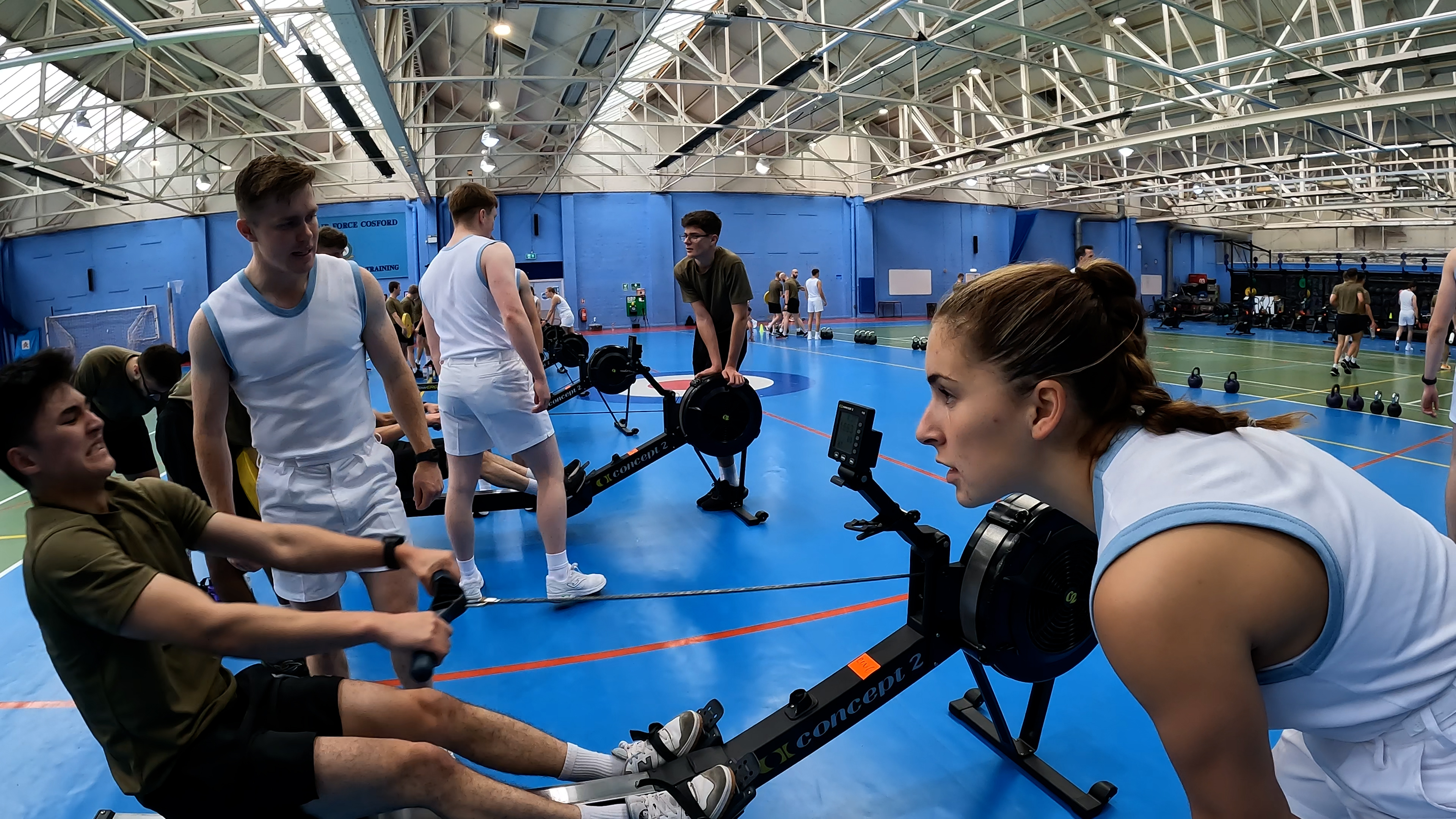 AS1 Georgia Atkinson and AR Harry Bell leading fitness comp for RAF Cosford personnel