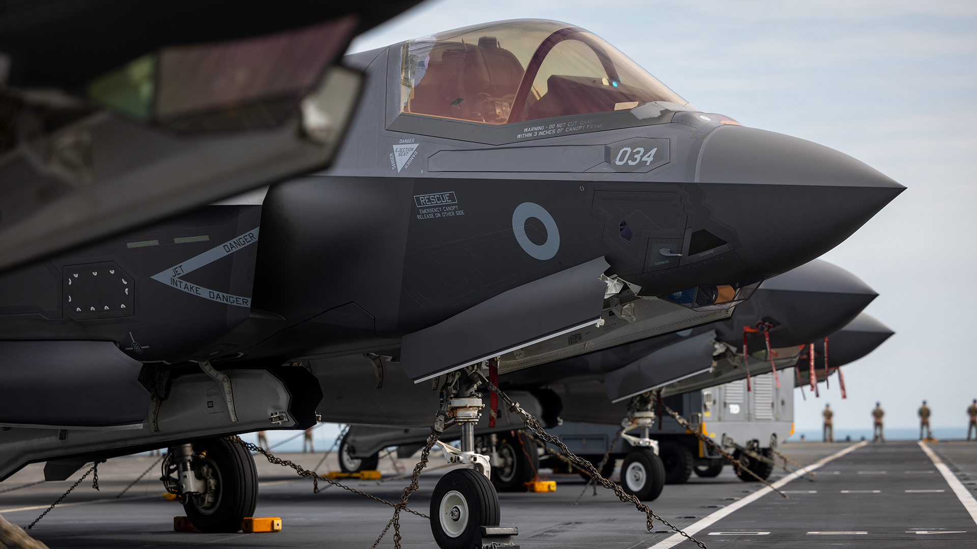 F-35B 034 has now resumed its rightful place on the flight deck of the Royal Navy's flagship