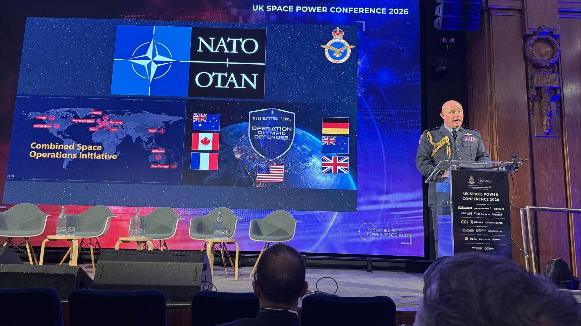 Air Chief of the Air Staff, Air Chief Marshal Sir Harv Smith announced the new squadron at the UK's first Space Power Conference (Picture: BFBS)