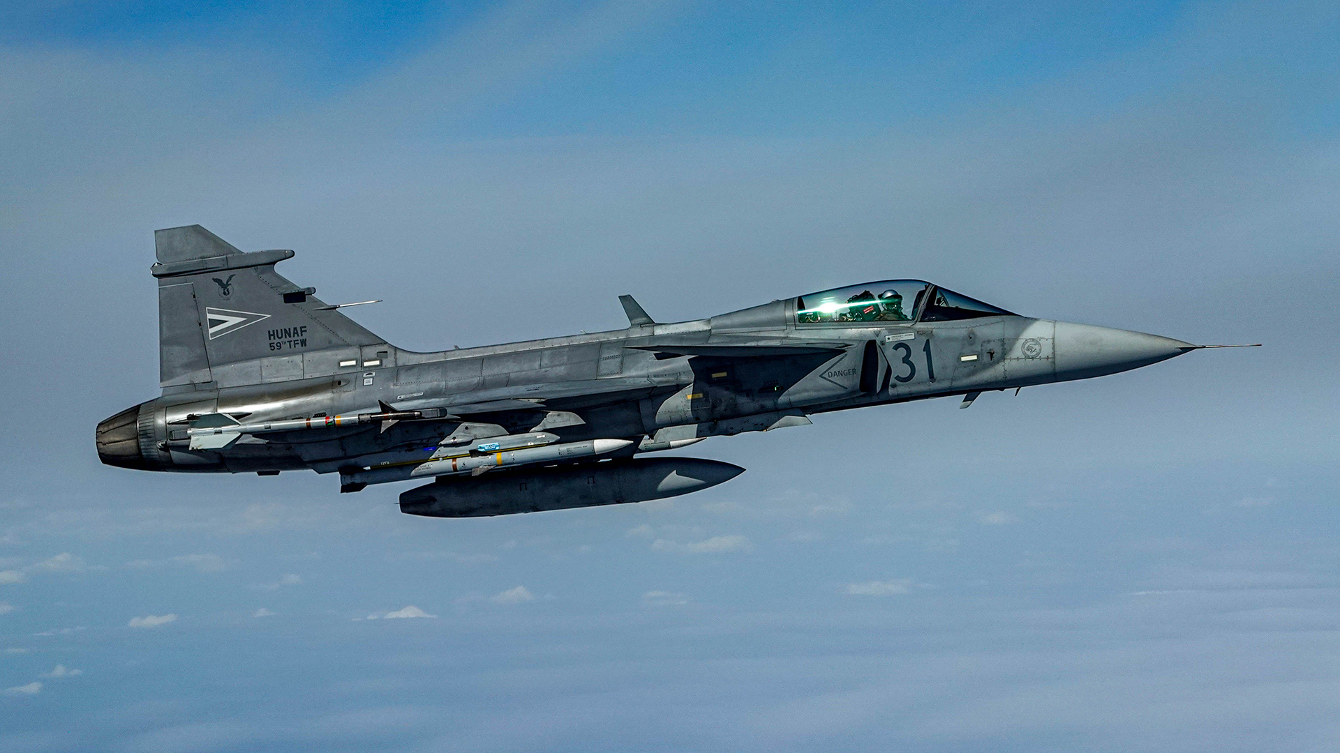 The Gripen is operated by several other nations, this example being flown by the Hungarian air force (Picture: US Department of War)