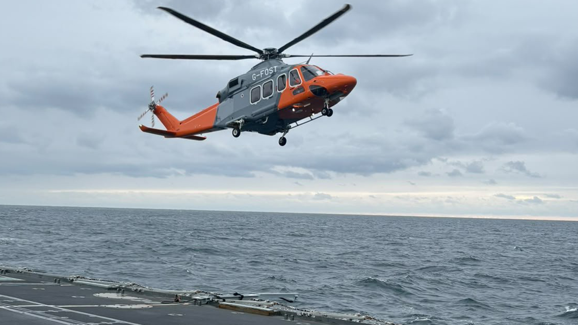 The civilian-operated AgustaWestland AW139 works in the Royal Navy's FOST - Fleet Operational Standards and Training (Picture: MOD)
