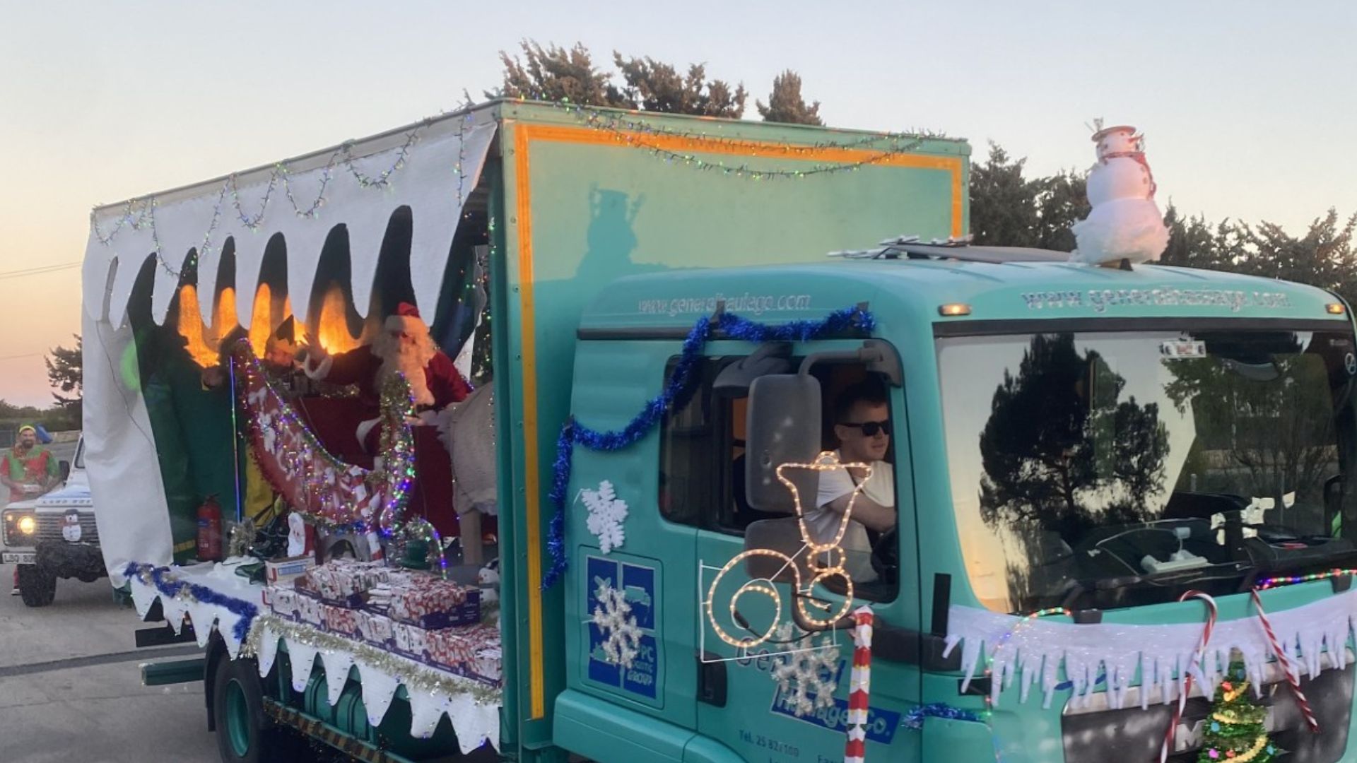 Father Christmas was spotted spreading festive cheer at the UK's largest overseas base 
