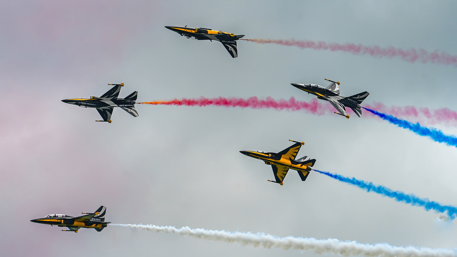 The T-50 Golden Eagle is already an established aerobatic jet, seen here being flown by Republic of Korea Air Force display team the Black Eagles (Picture: US Department of War)