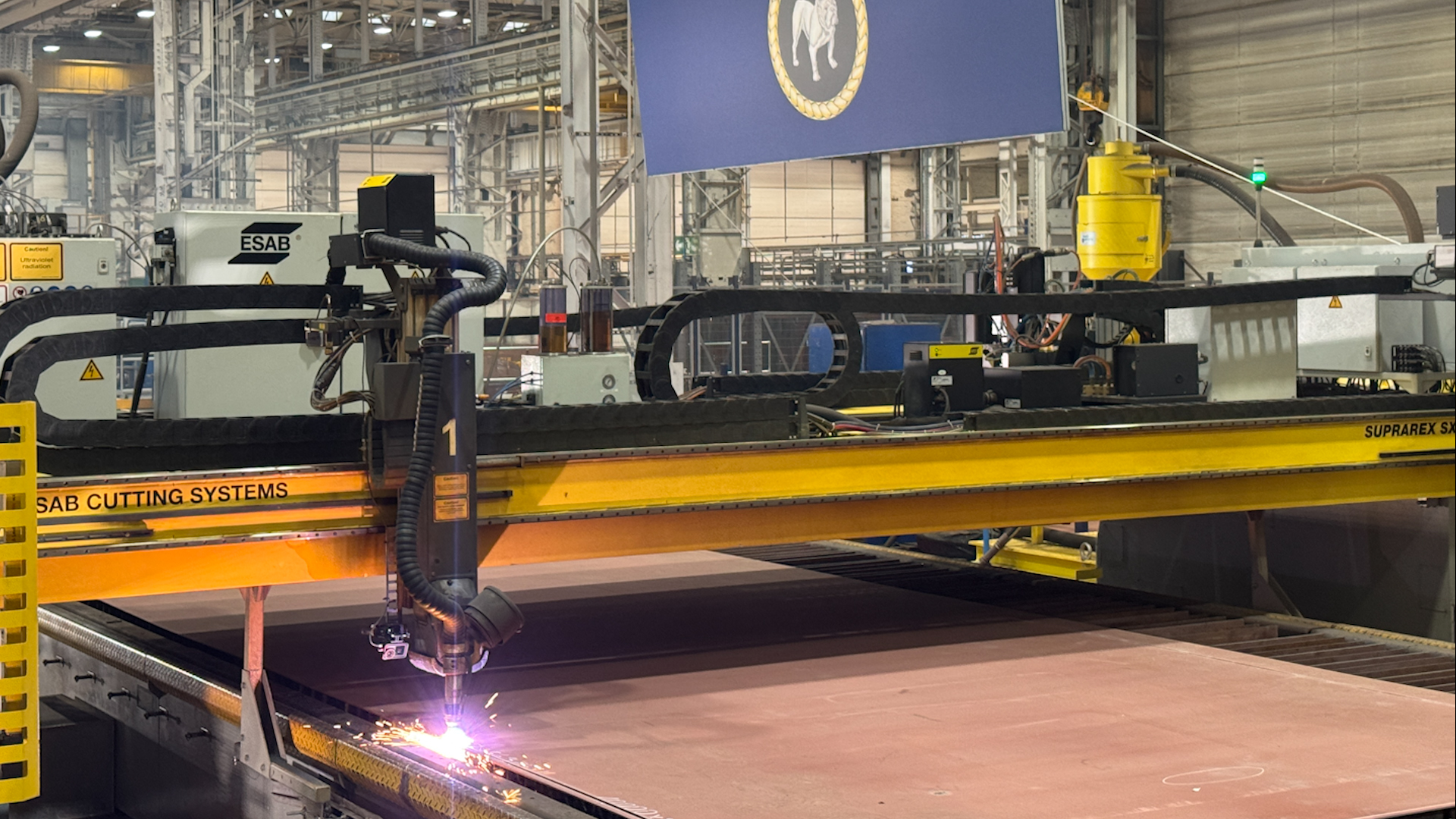 The first steel is cut on Type 31 frigate HMS bulldog