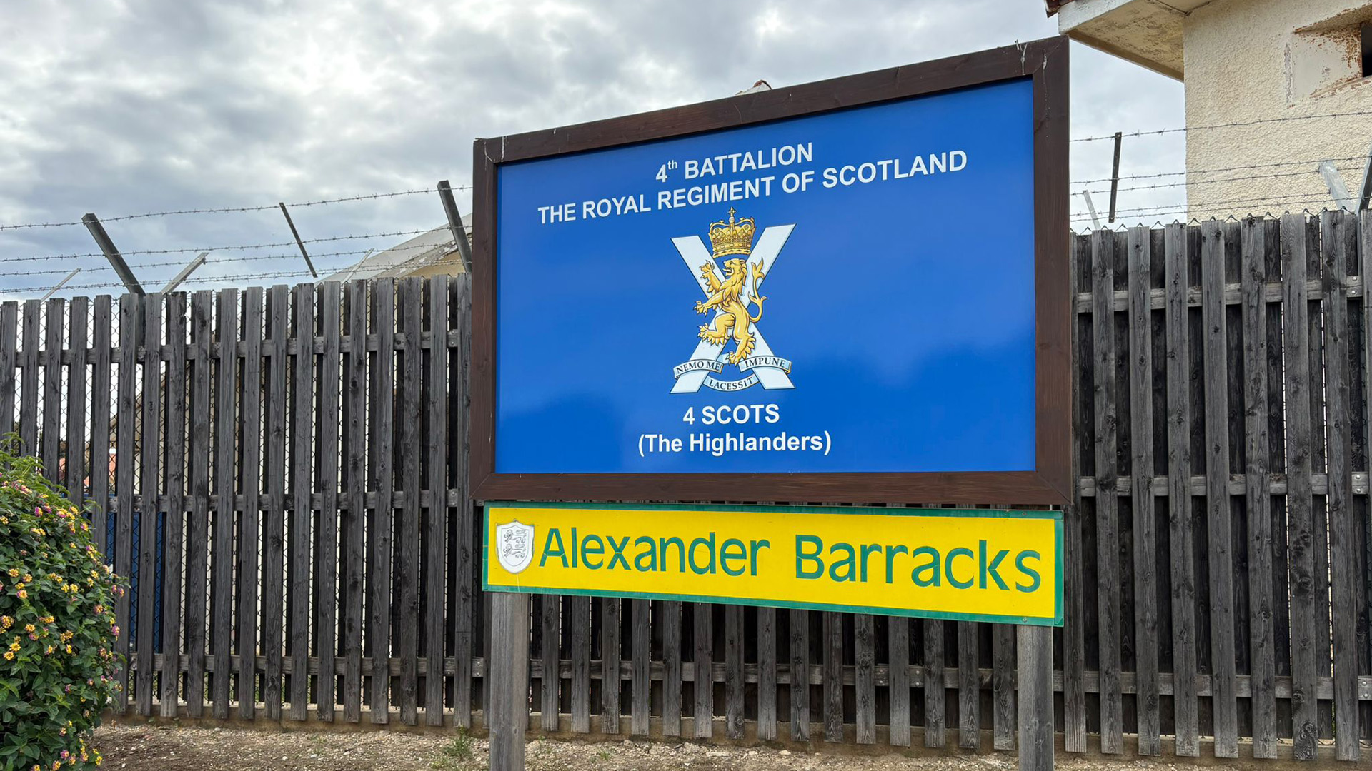 The 4 Scots sign at Alexander Barracks