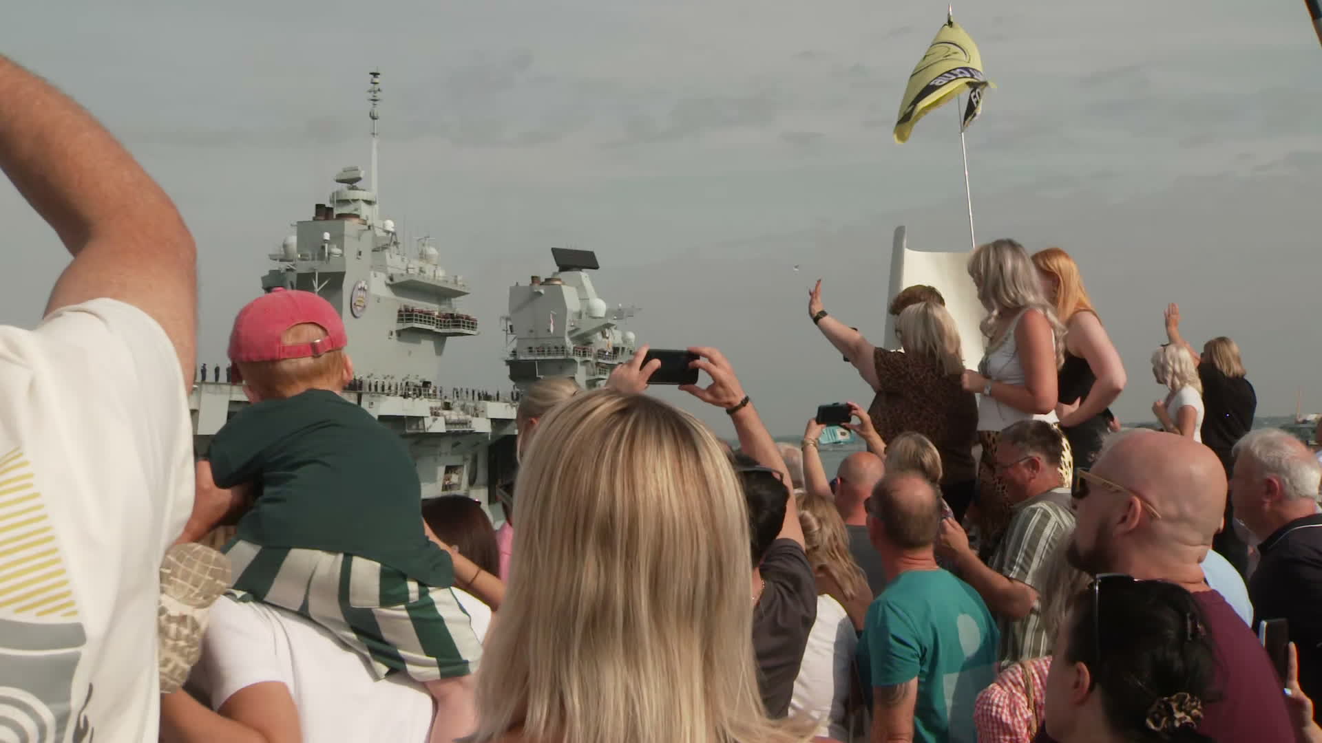 Hundreds of friends and family gathered to see their loved ones return (Picture: BFBS)
