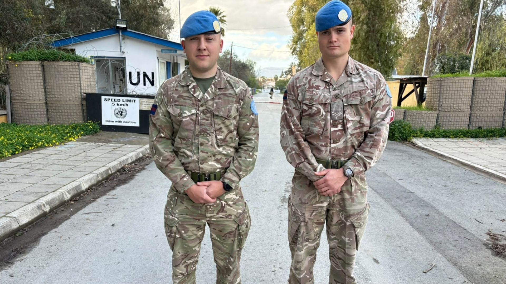 Guardsman Littlefair (left) and Lance Corporal Leitner deployed to Cyprus with No. 2 Company (Picture: BFBS)