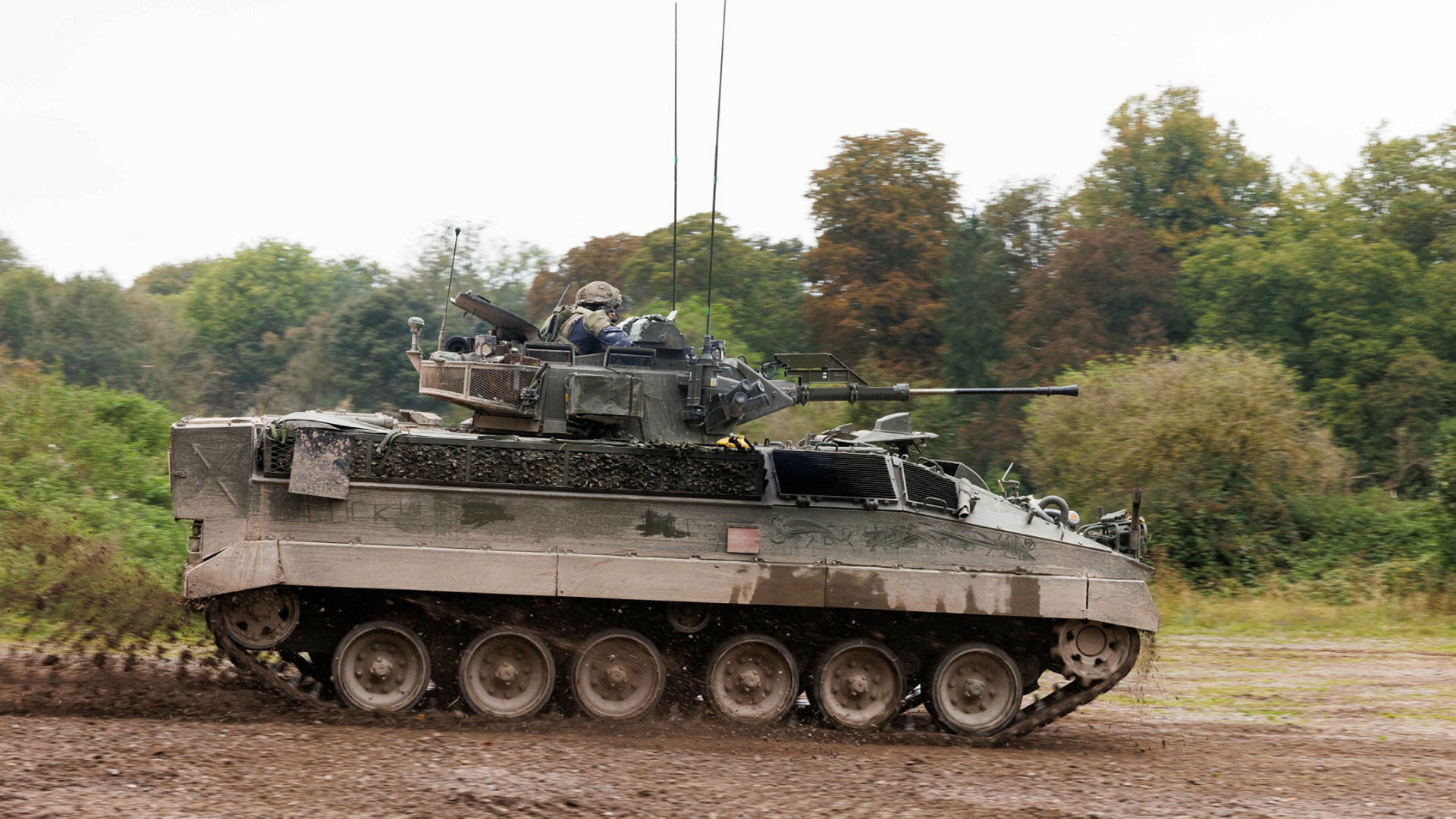 Crew inside the FV510 Warrior British armoured vehicle mistakenly fired at the Challenger 2 