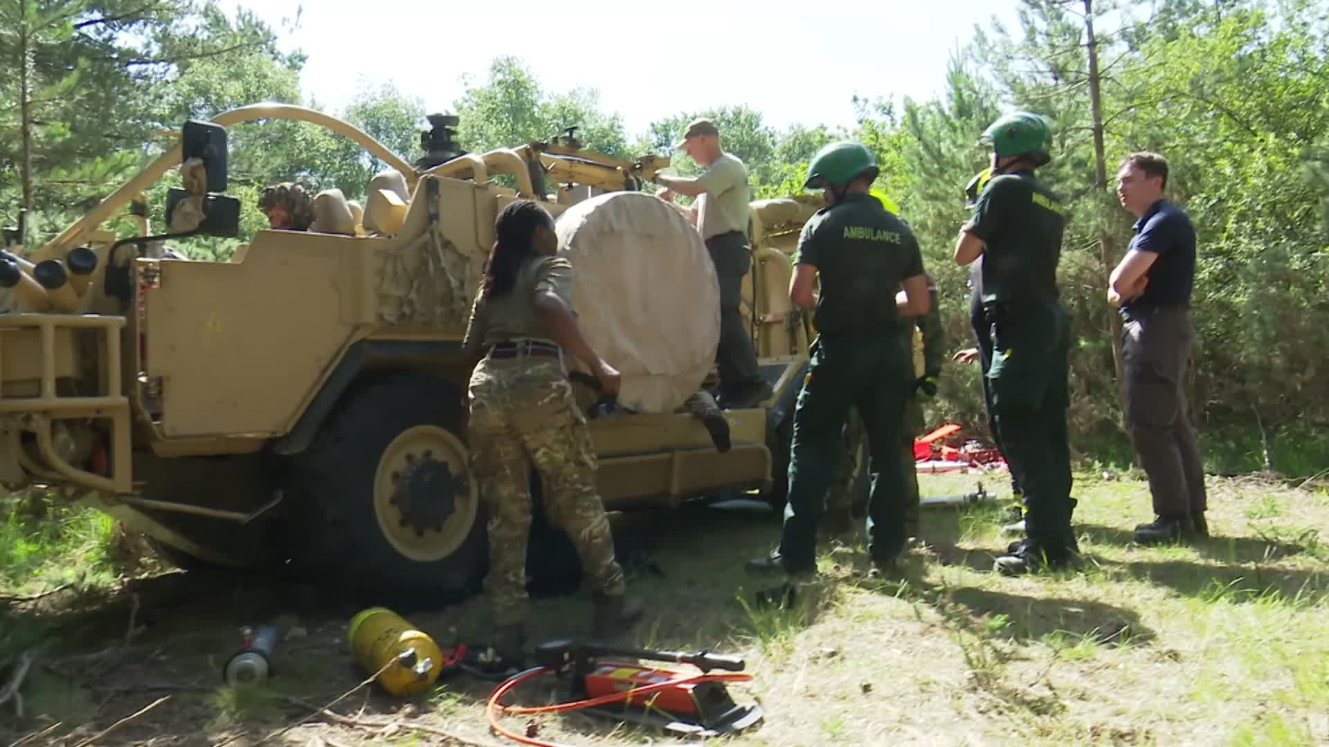 The training gives these military, medical, and rescue professionals the chance to practise their skills and learn new ones (Picture: BFBS)