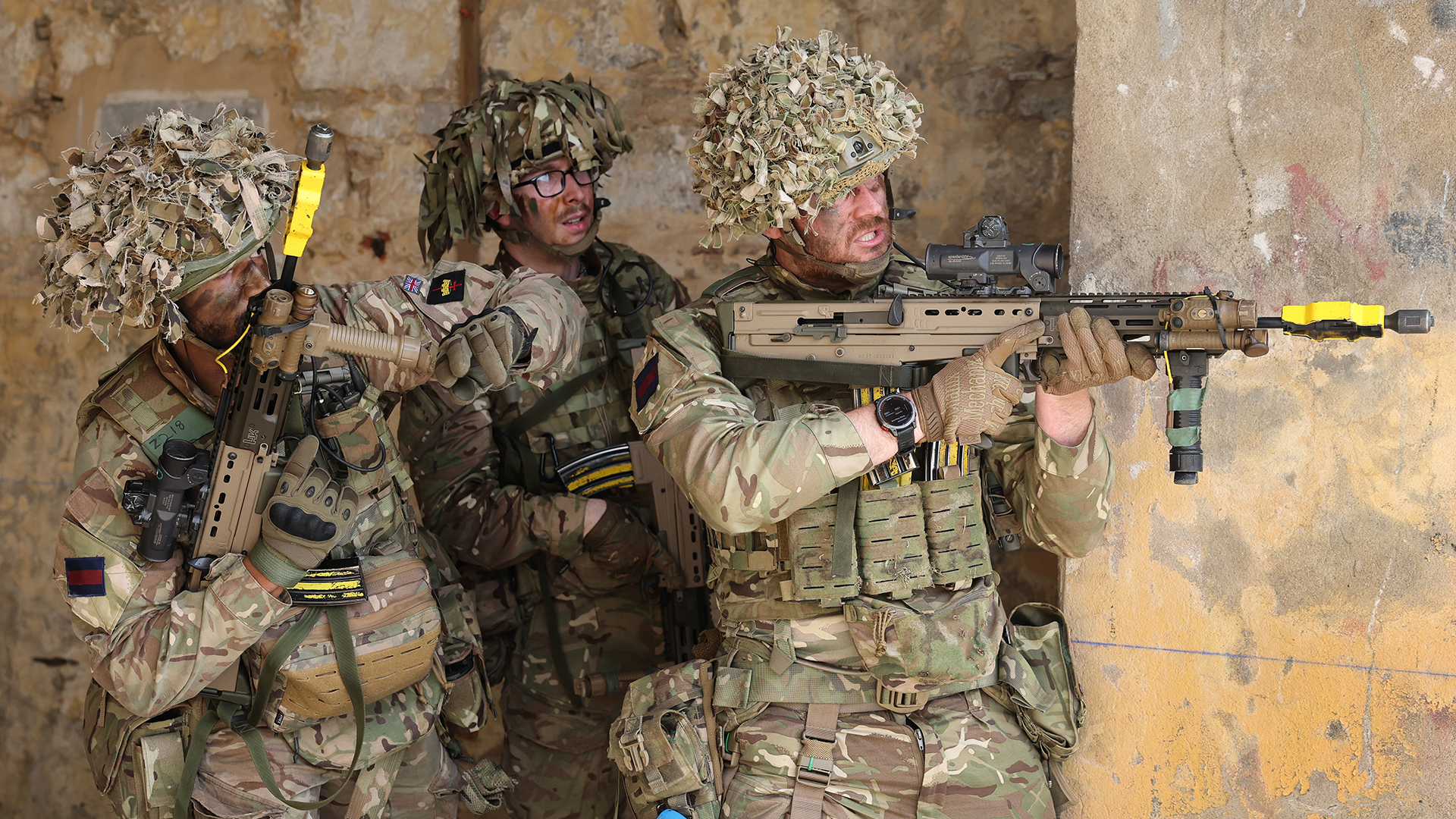 These reservists from the London Guards are conducting urban and subterranean training using SA80 L85A2 assault rifles