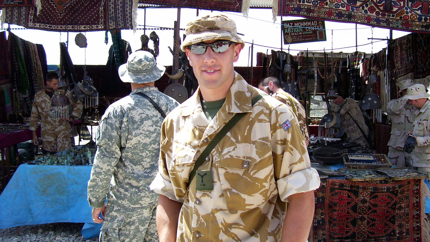 260326 RAF veteran Brad Carter pictured outside Baz Mohmmad Antique Center in Afghanistan in May 2006 CREDIT Brad Carter