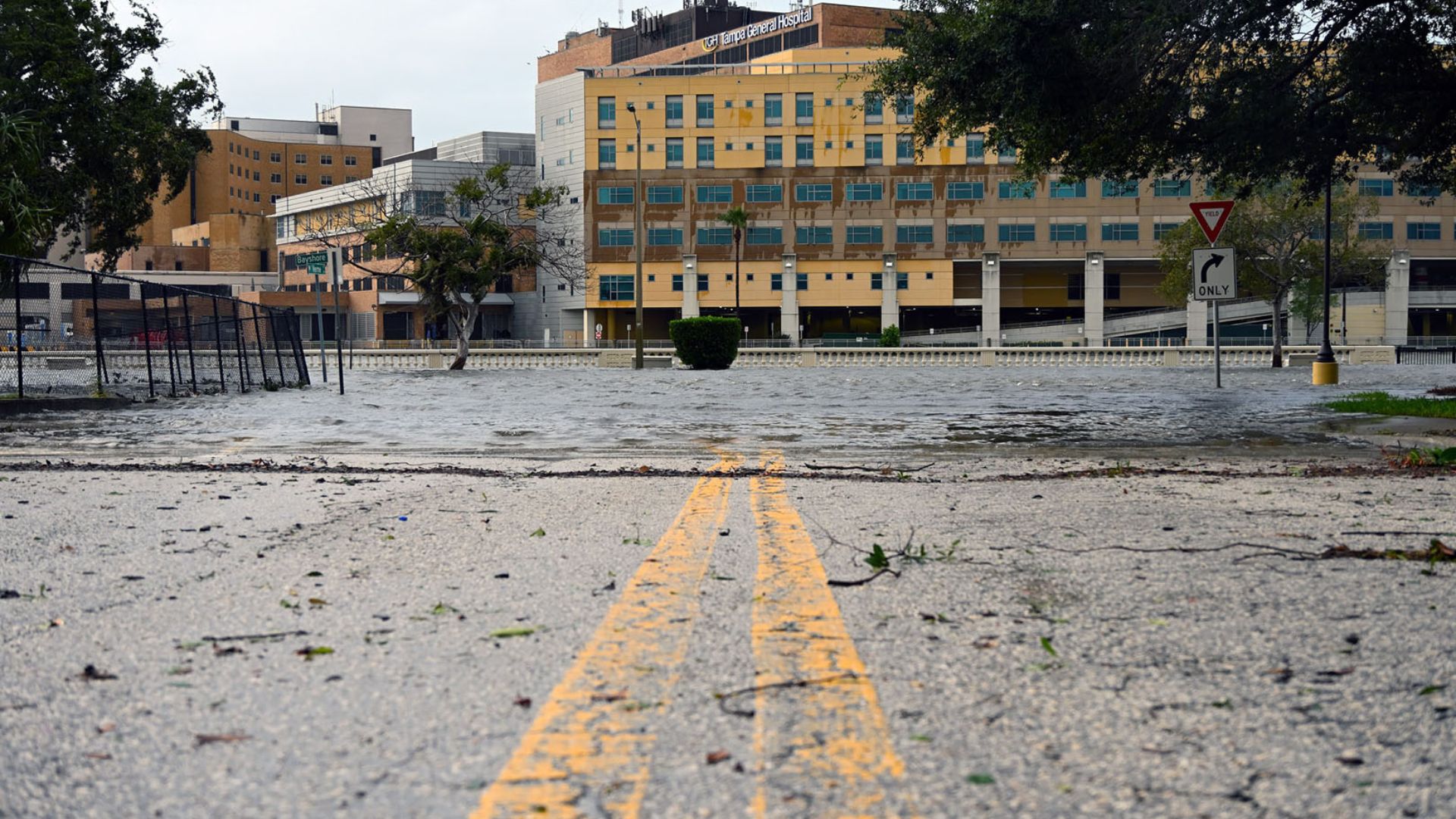 Flooded streets in downtown Tampa during Hurricane Idalia in 2023 (Picture: Royal Navy) 