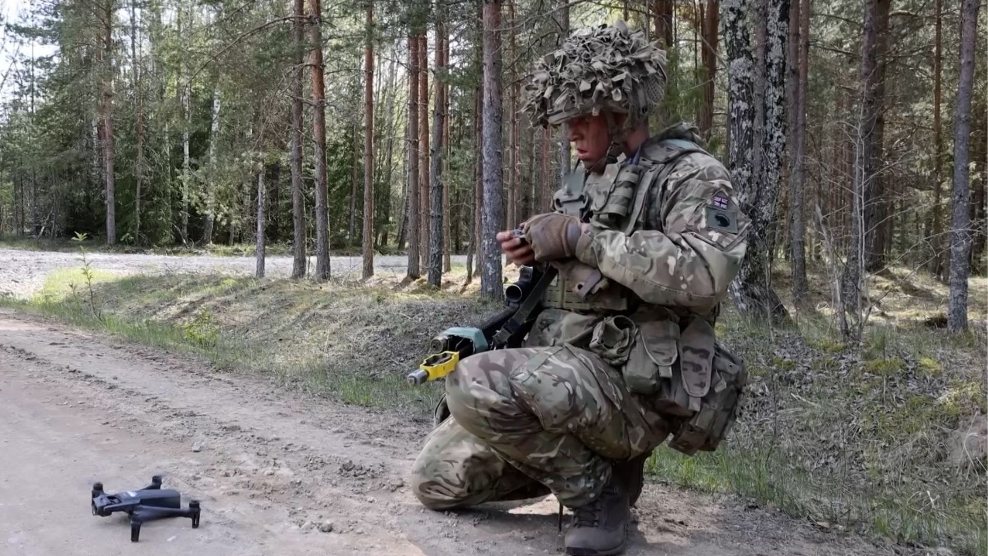 LCpl Trent working on his proficiency with drones while on deployment to Estonia (Picture: BFBS)