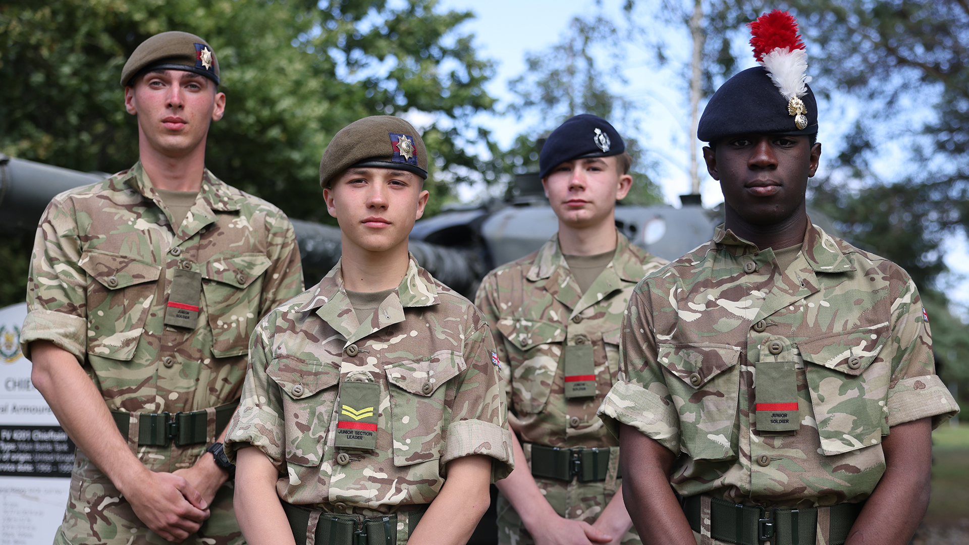 Guardsman Woody Newbold, Guardsman Mason Flodman, Trooper Bradley Fox and Fusilier Bryce Osei-Adjei all agreed their time in Cadets gave them a head start when they joined the Army