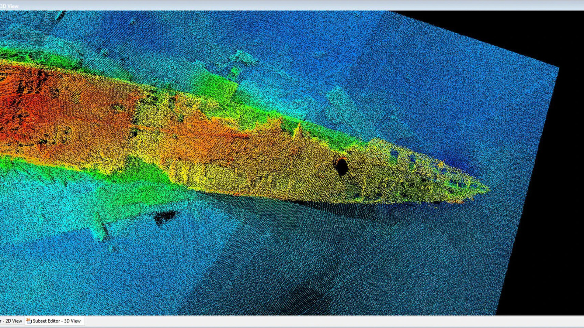 HMS Magpie's sonar scan of the bow of WW1 cruiser HMS Arethusa (Picture: Royal Navy)