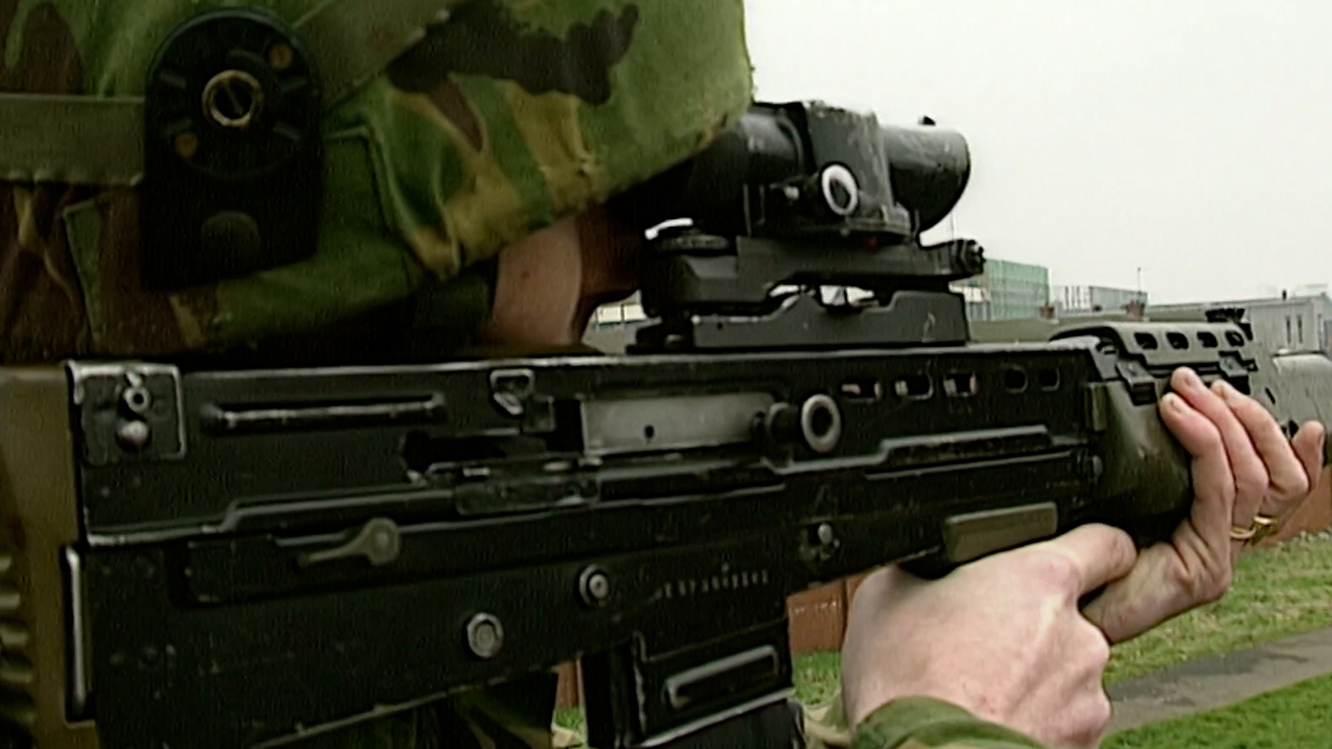 soldier in DPM with SA80 in Northern Ireland during the Troubles