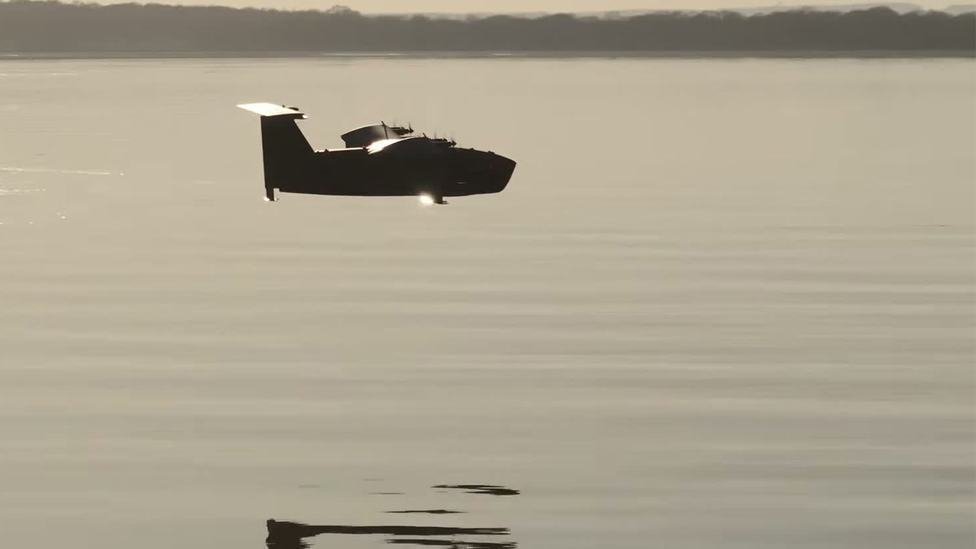 The Squire Sea Glider has to fly low as ground-effect vehicles rely on their ability to glide on the air that's compressed between their wings and the surface of the water (Picture: Regent Defense)