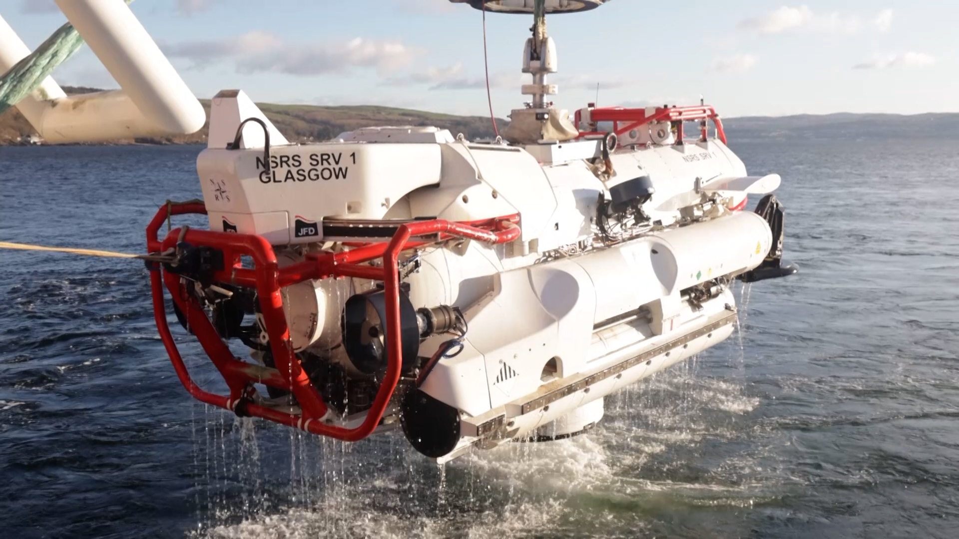 Nemo is hoisted out of the water during the exercise