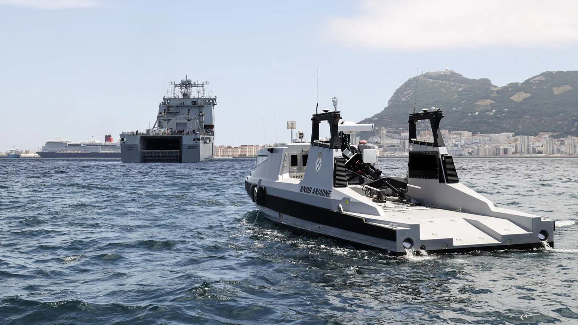 RNMB Ariadne waiting for the dock to flood on RFA Lyme Bay (Picture: Royal Navy)