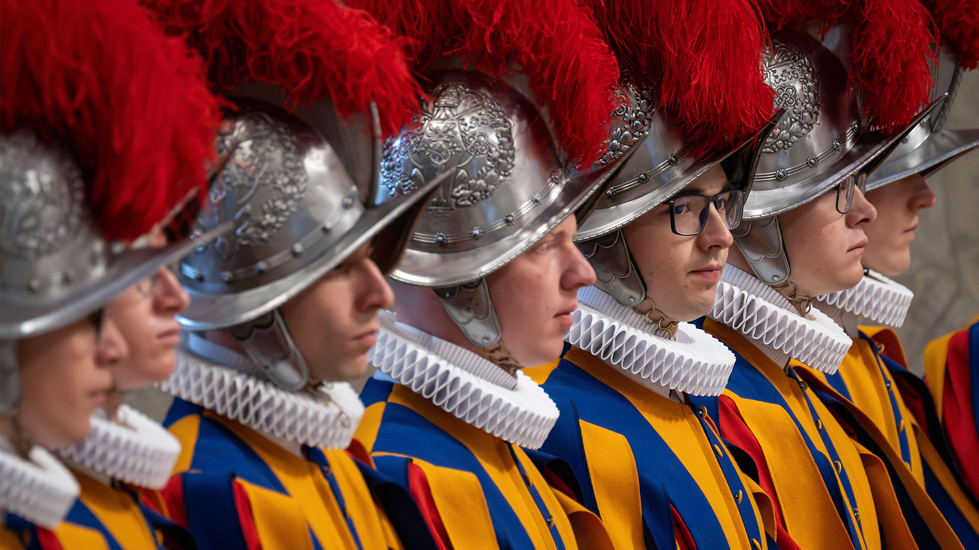 The Renaissance-style duty uniform is deliberately anachronistic, paying homage to the unit's centuries of service to the Pope (Picture: Alamy)