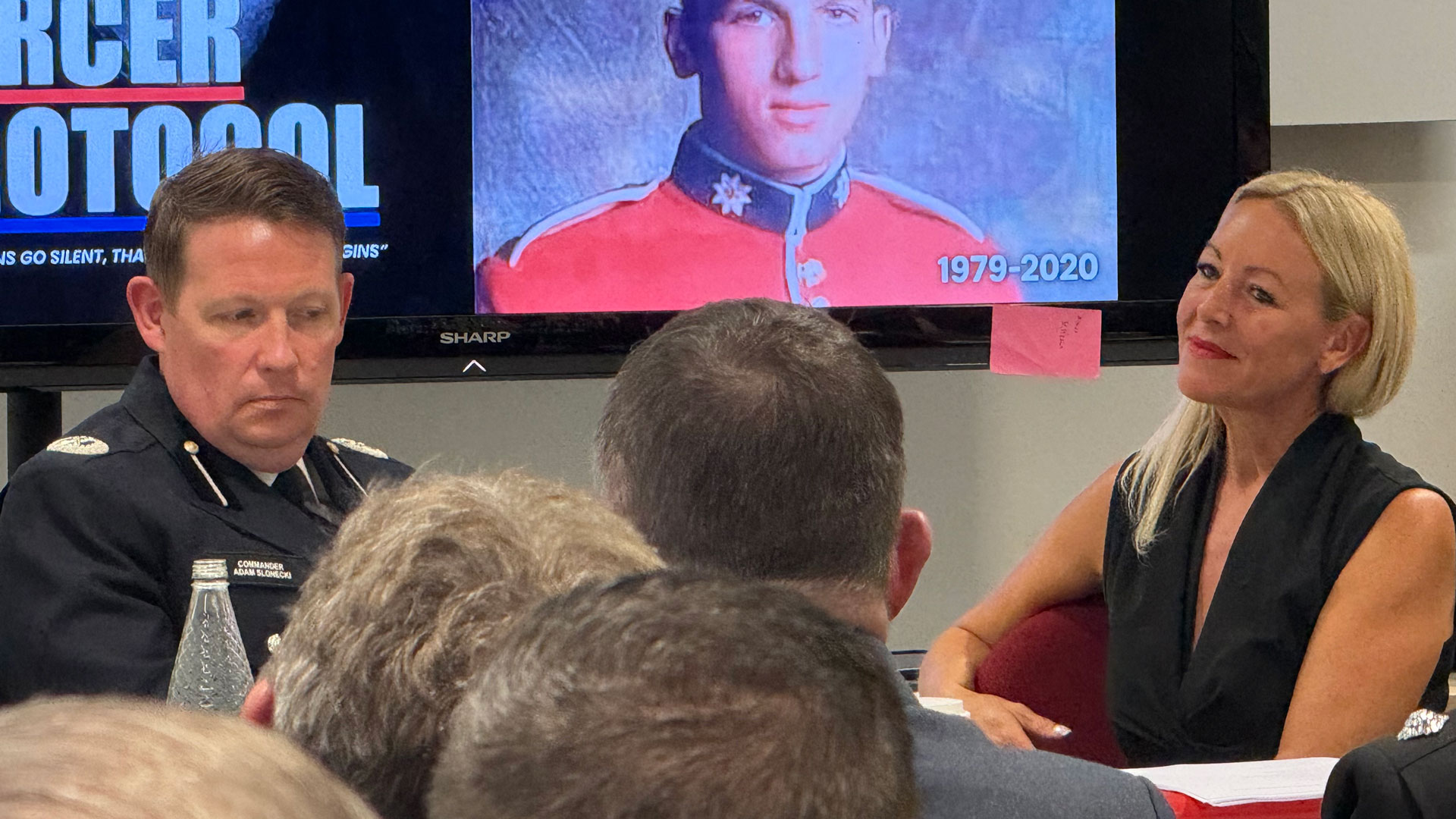 Claire Lilly at the Met Police's launch of The Forcer Protocol, the missing veteran flagging system (Picture: BFBS)