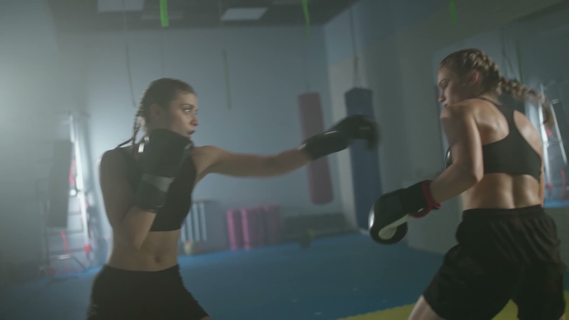 two women boxing