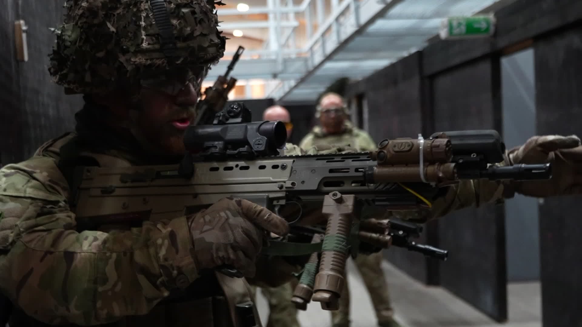 One wrong move when clearing a room could end your life - so these reservists got some expert CQB training to ensure their body and weapon placement was perfect (Picture: BFBS)